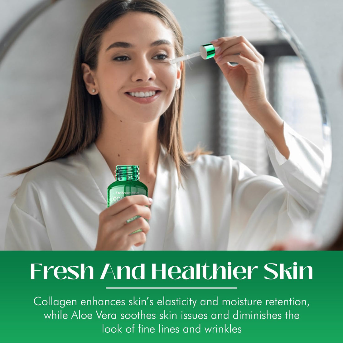 Beauty Elixir Aloe & Collagen Serum For Face - Skin Tightening, Hydrating & Nourishing Anti-Aging Treatment - Clean, Cruelty-Free Korean Skin Care - Dermatologist Tested - 1.69 oz