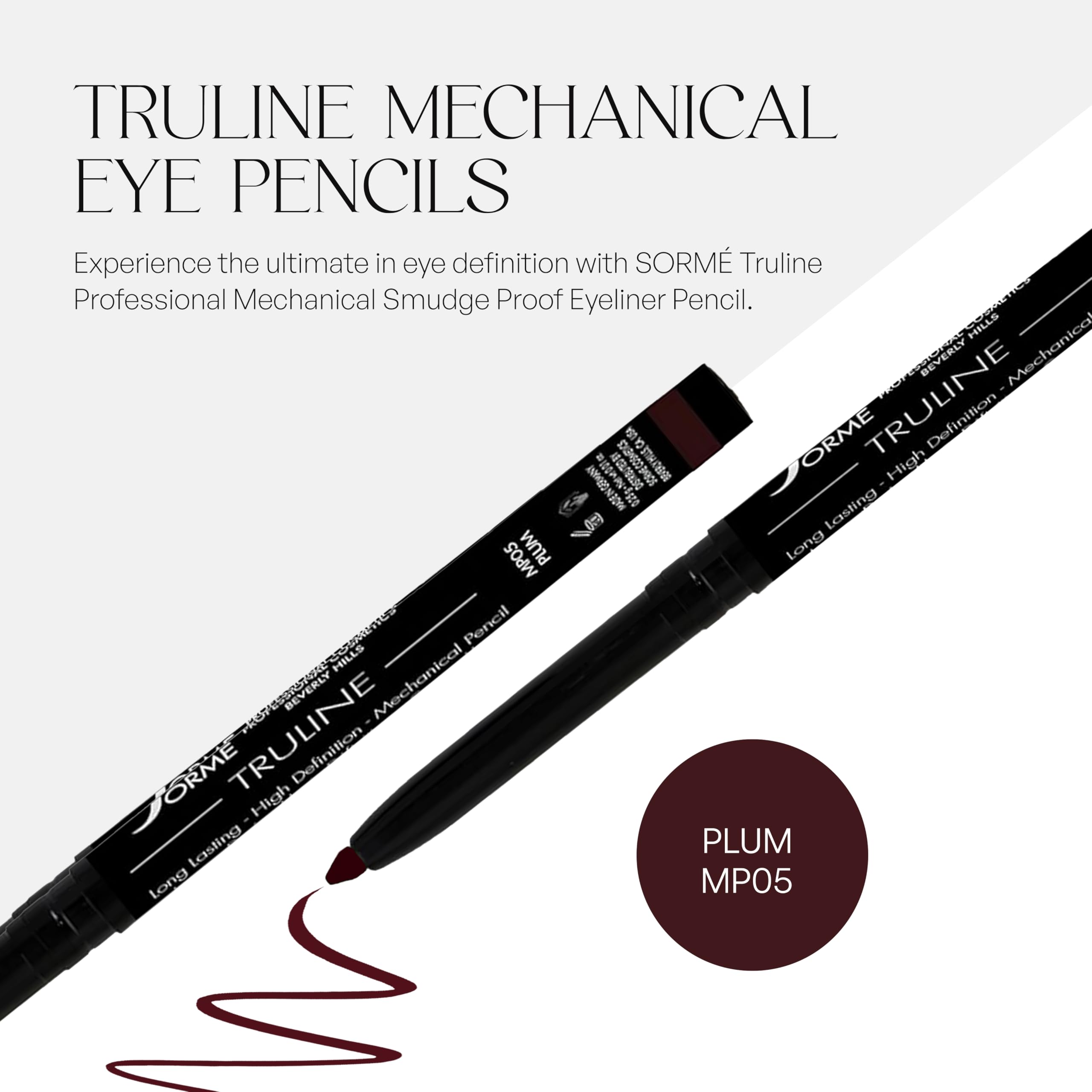 Sorme Cosmetics Truline Mechanical Eyeliner Pencil, Plum, 0.1 Ounce