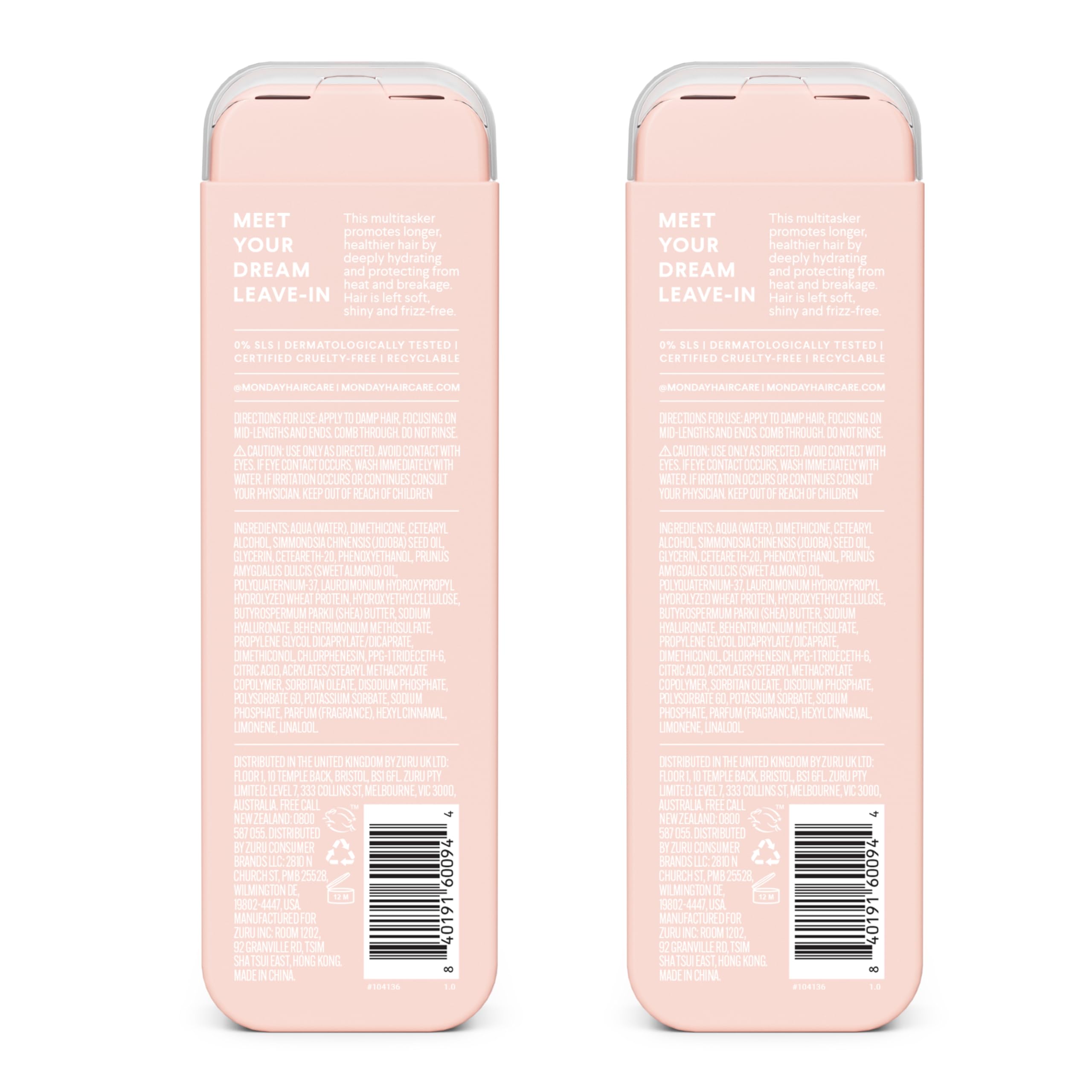 MONDAY HAIRCARE Moisture Leave-in Conditioner 5 Oz Dual Pack