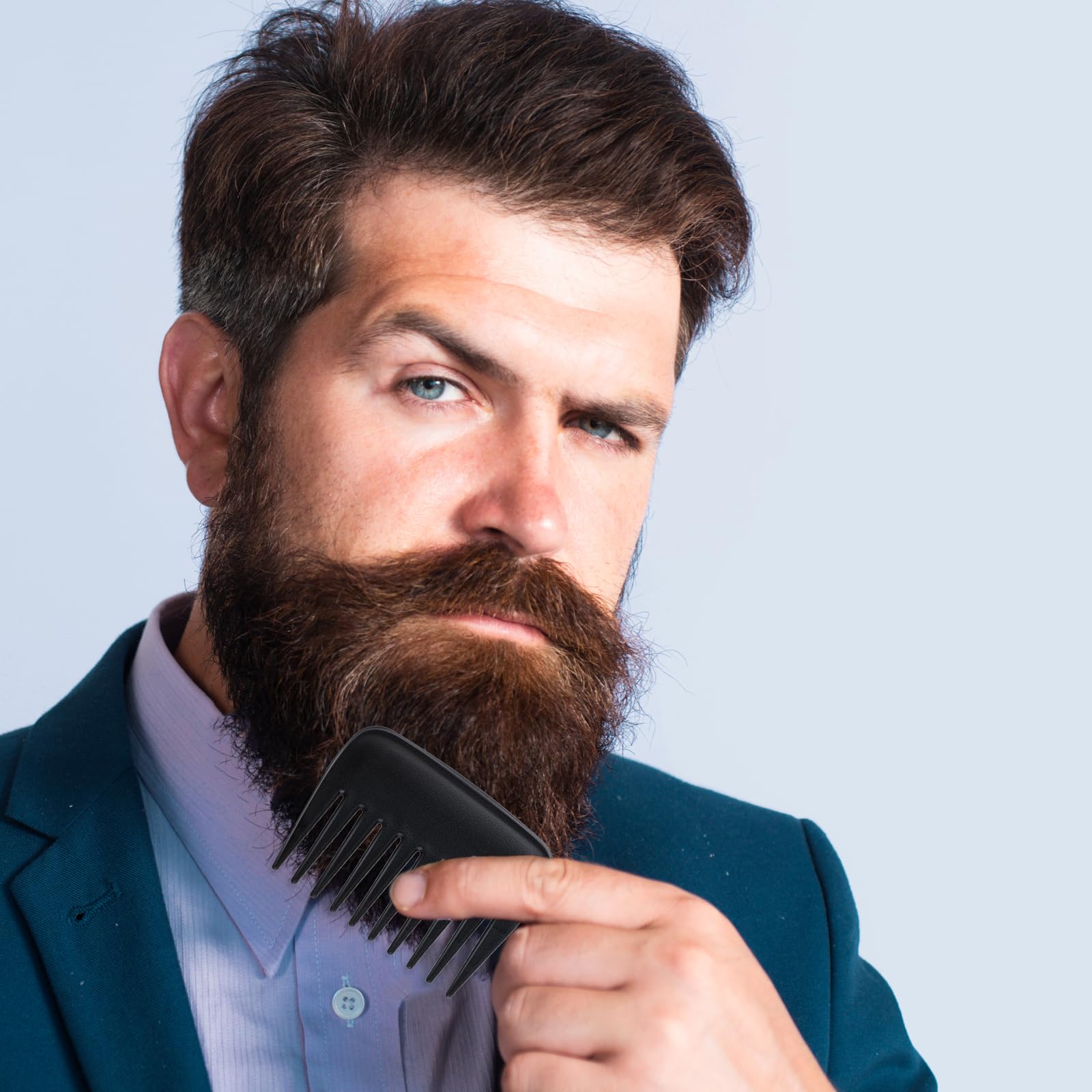 Hair Detangling Comb, 2 Pieces Mini Palm Combs Small Hair Styling Comb Anti Static Wide Tooth Comb Professional Streaker Comb Pocket Travel Combs for Men Women Thick Curly Wavy Wig Hair, Black