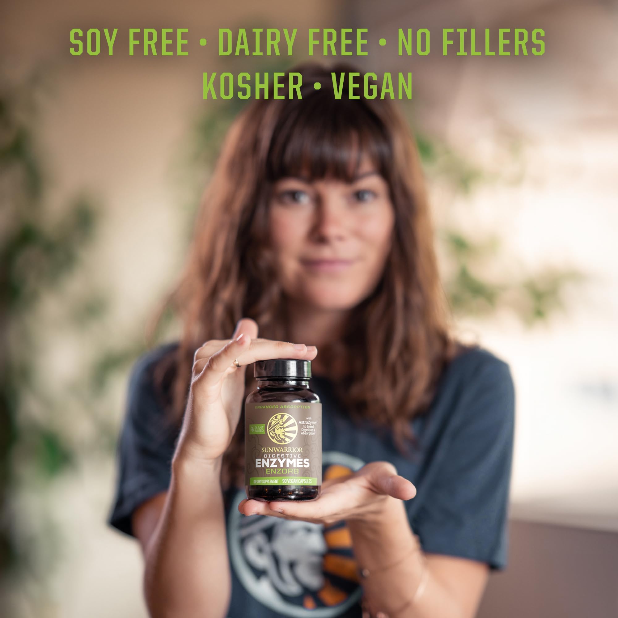 Sunwarrior Digestive Enzymes Probiotic | Plant Based & Vegan with Spore Based Probiotic Essential Supplements to Support Optimal Health for Men & Women Digestive Enzyme Supplements | Enzorb