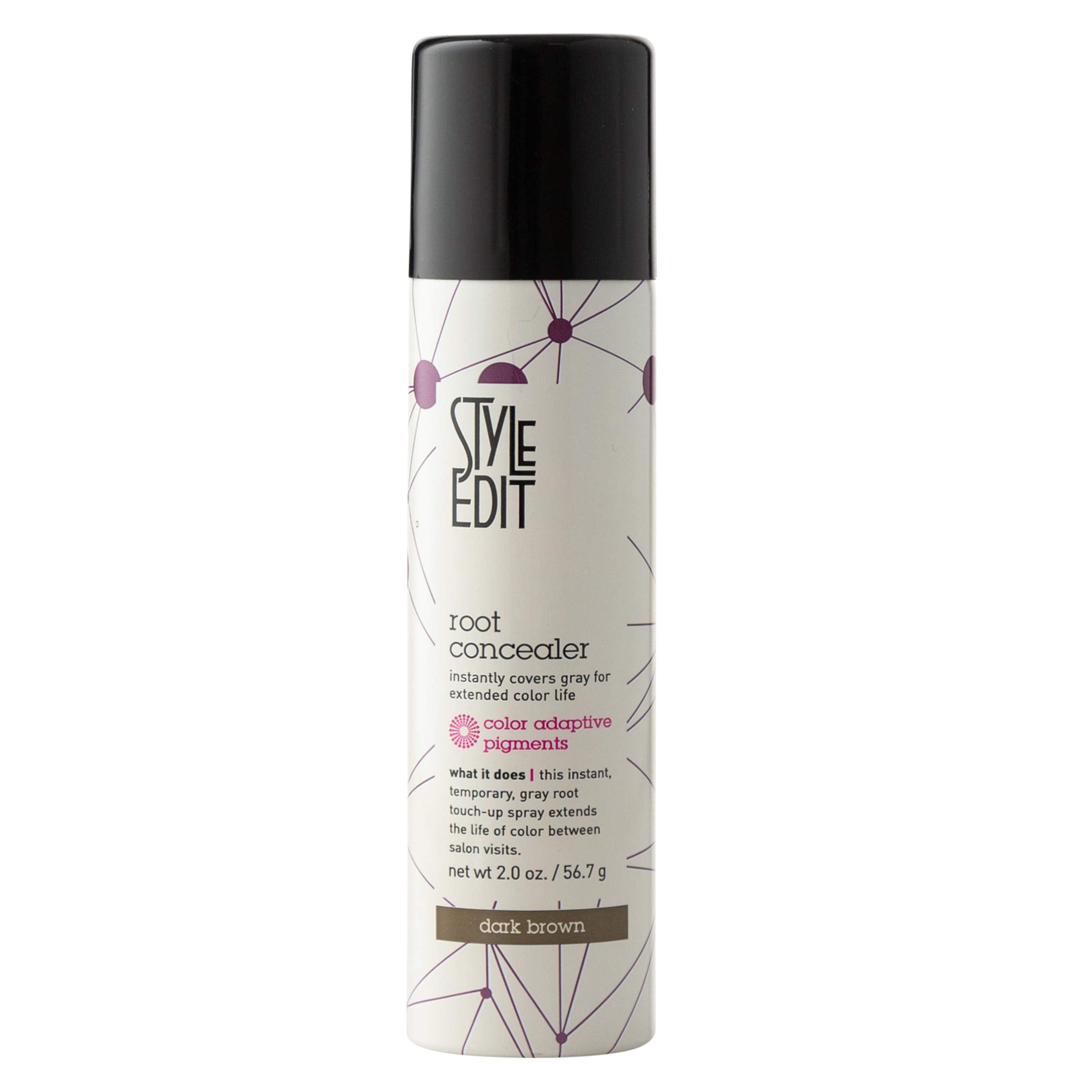 NEW! Style Edit Conceal Spray 2 oz. BLACK/DARK BROWN (Conceal your gray between color services)