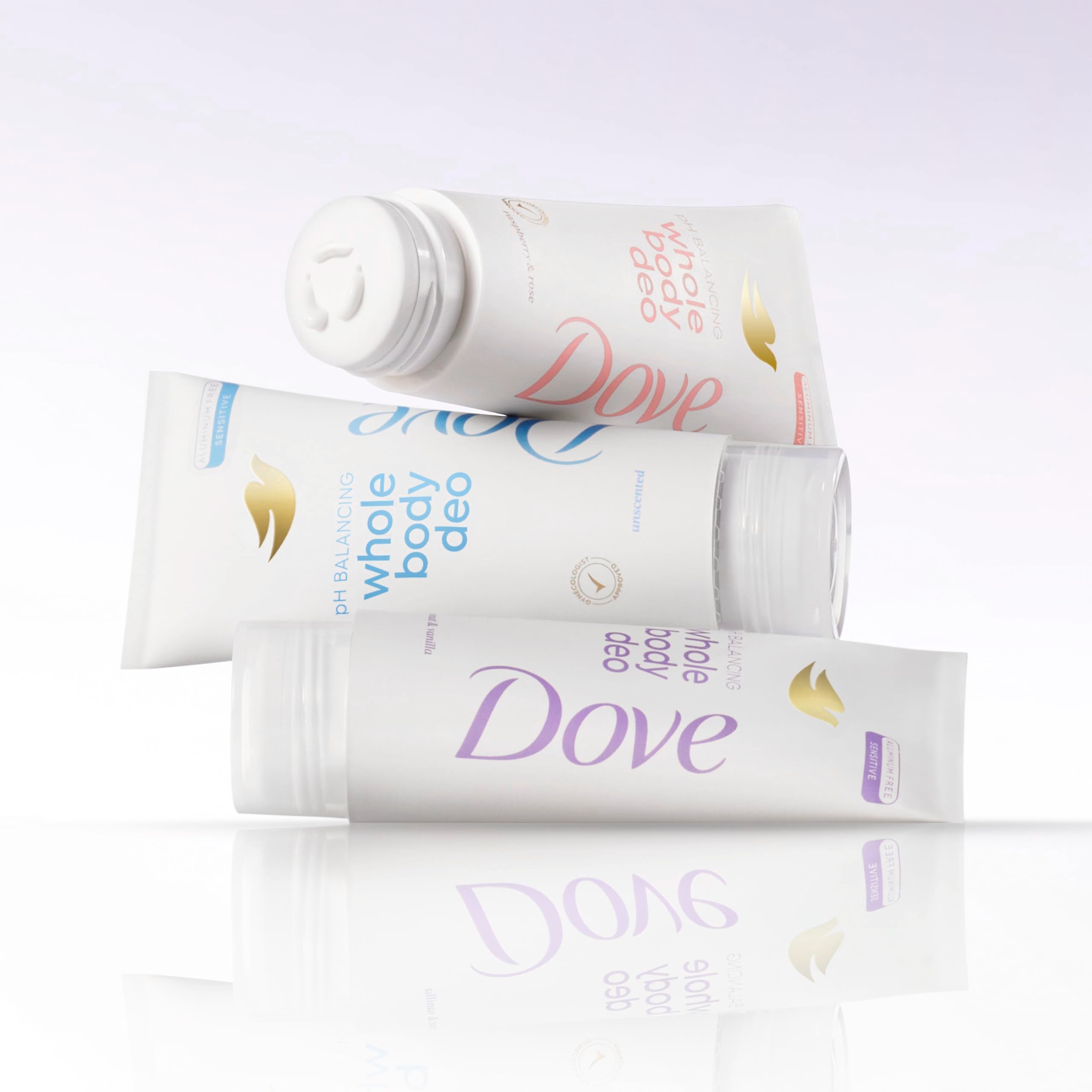 Dove Whole Body Deo Aluminum Free pH Balancing Cream Deodorant Coconut & Vanilla for 72h Odor Control 2.5 oz