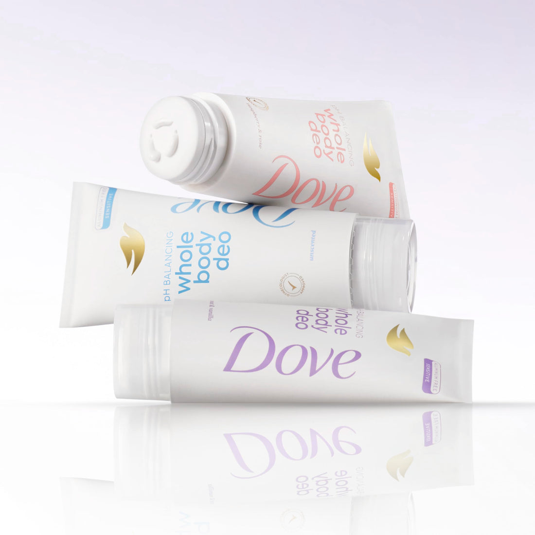 Dove Whole Body Deo Aluminum Free pH Balancing Cream Deodorant Coconut & Vanilla for 72h Odor Control 2.5 oz