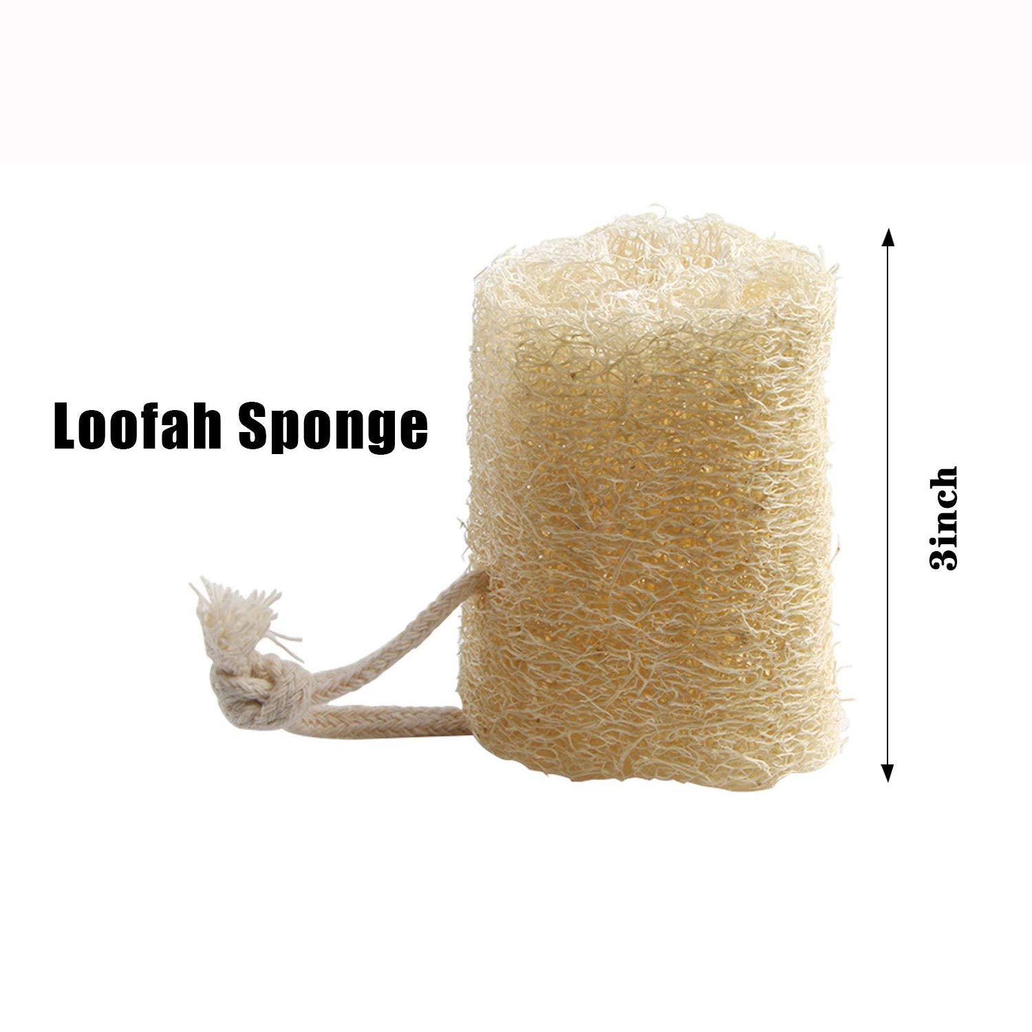 Loofah Body Scrubber - 4 PCS Exfoliating Loofah Back Scrubber Natural Luffa Shower Bath Sponge Exfoliating Washcloth Face Scrubber Pad for Deep Clean & Invigorate Your Skin (Free Suction Hooks)
