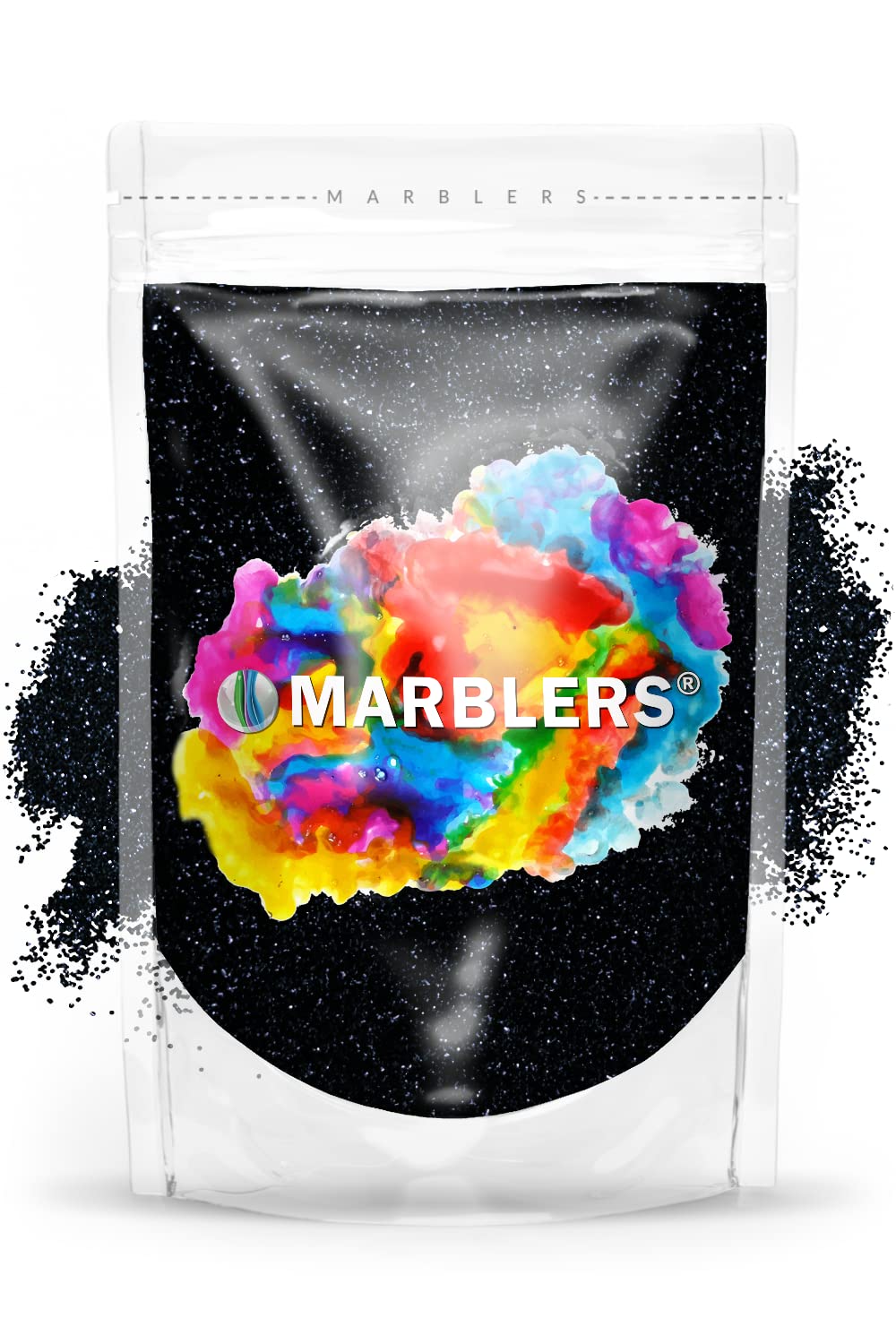 MARBLERS Twinkle Glitter [Black Knight] 3oz (85g) | Fine | Non-Toxic, Vegan, Cruelty-Free | Face, Body, Eyeshadow, Hair, Festival, Party Makeup | Nail Art, Polish | Resin, Tumbler, Slime, Craft