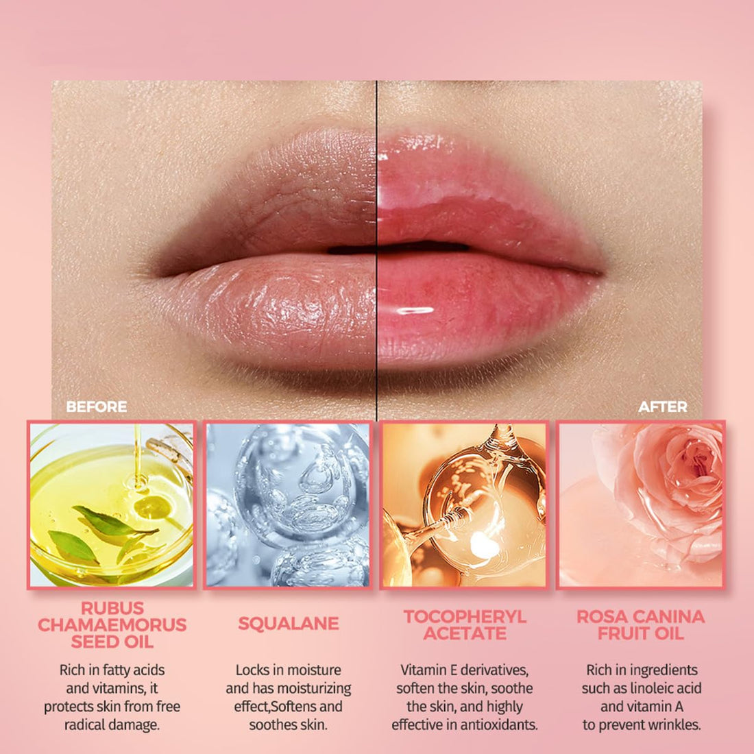 Moisturizing Lip Oil, No-Sticky Tinted Lip Gloss for Dry Lips Lip Balm Lip Care, Shiny and Vegan Tinted Lip Gloss 0.16OZ - O5 ATHENA