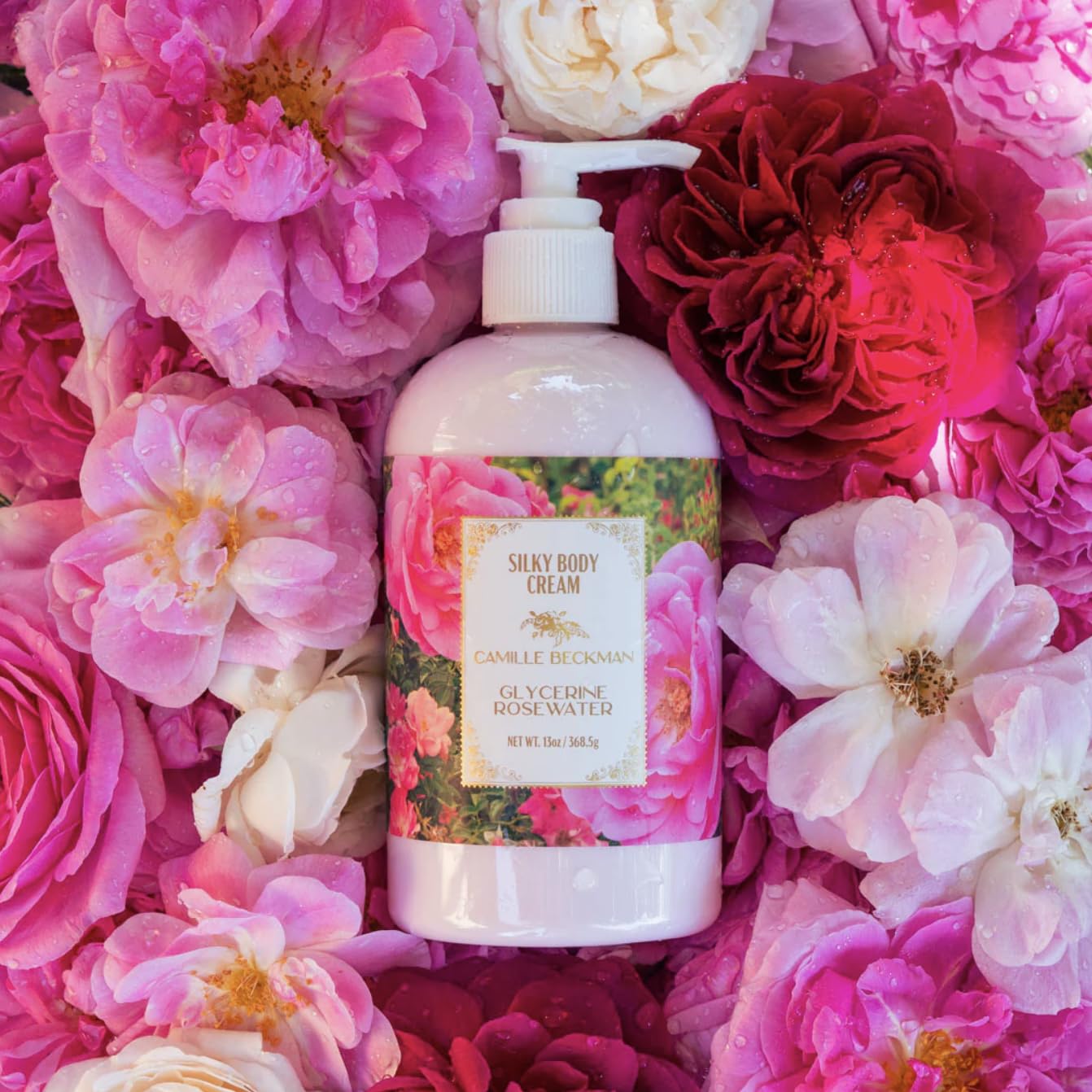 Camille Beckman Silky Body Cream 13 oz - Glycerine Rosewater Scent