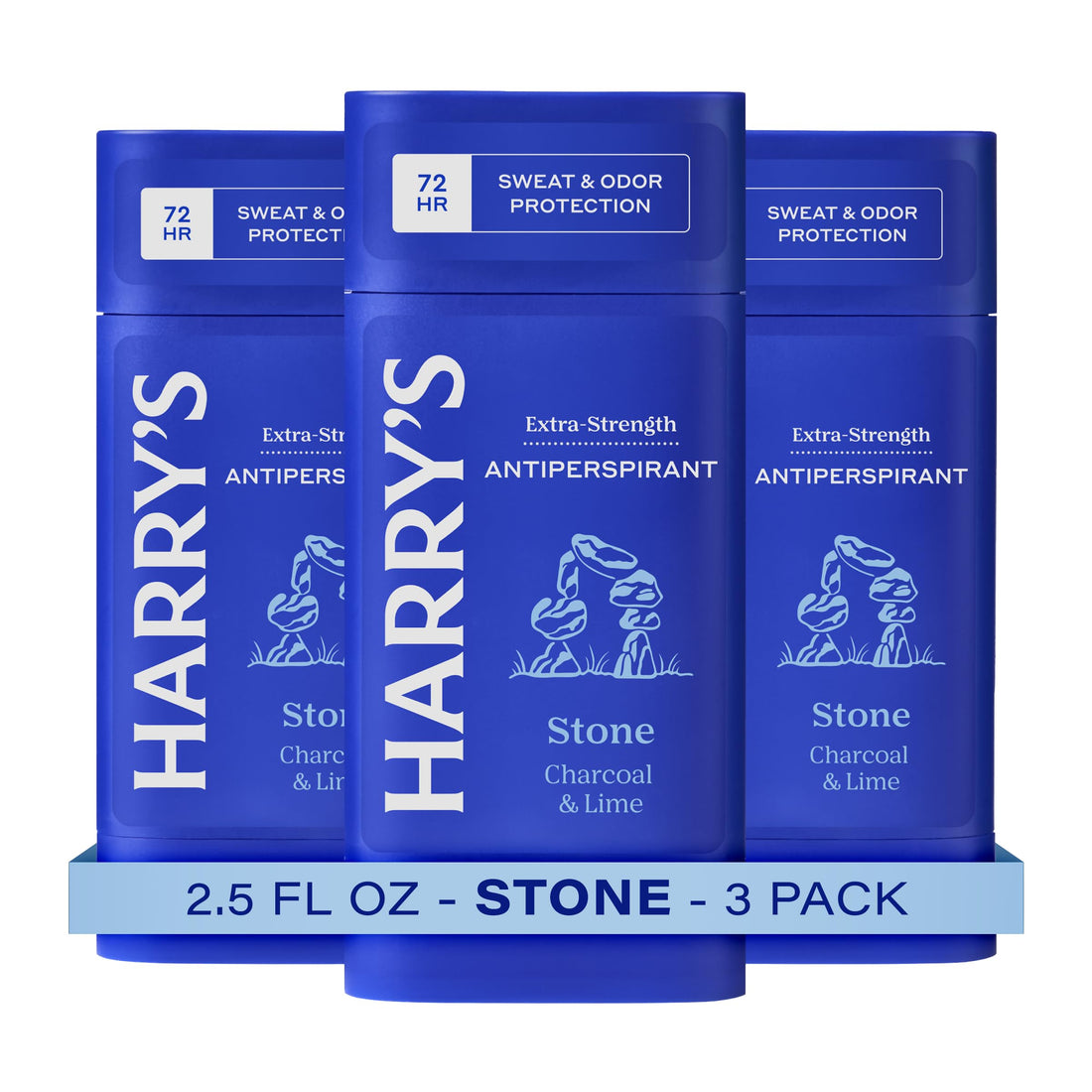 Harry's Extra-Strength Antiperspirant Deodorant, Sweat & Odor Control Antiperspirant for Men, Stone, 2.5 oz Pack of 3