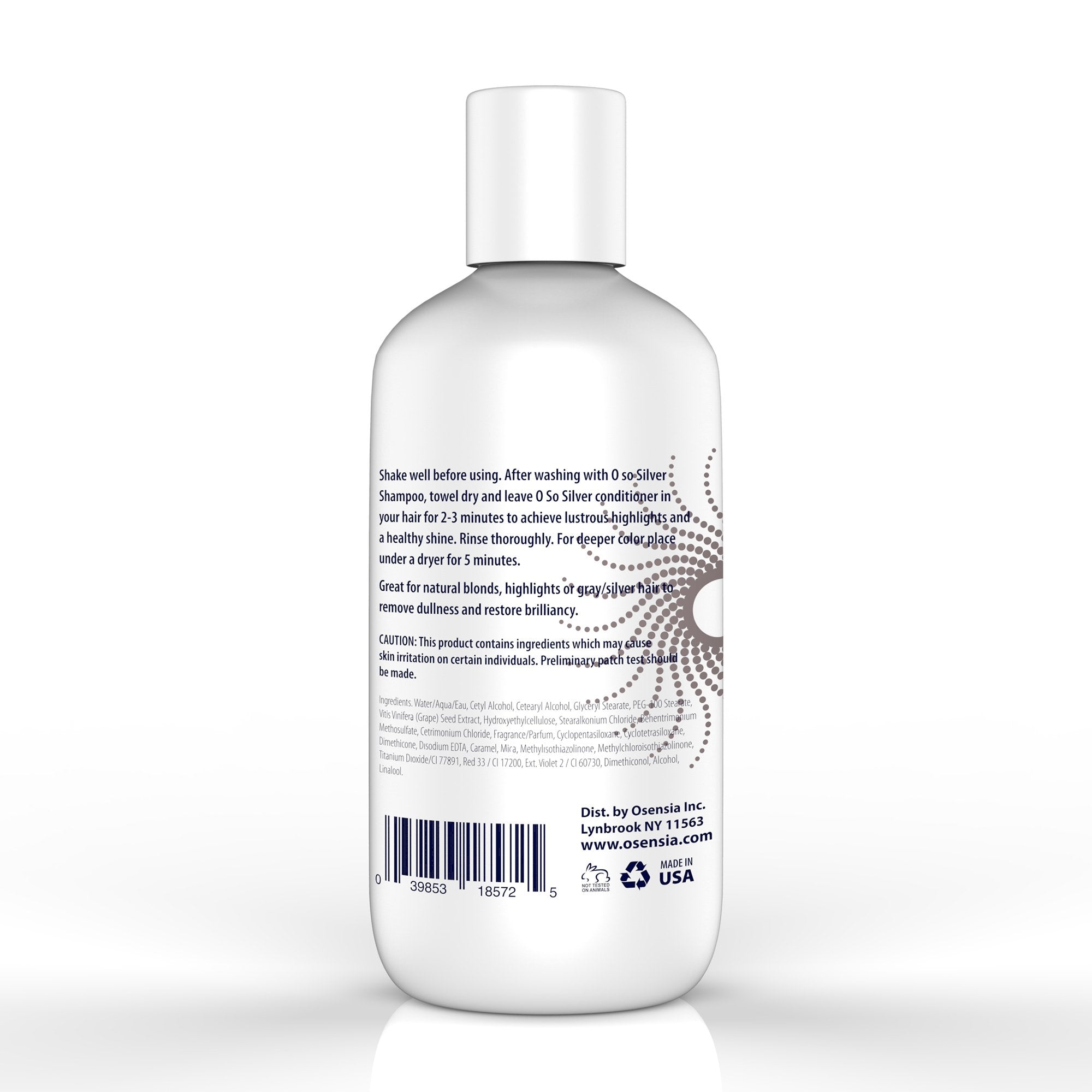 Silver Conditioner for Brassy Hair - Toning Purple Conditioner - Paraben Free Blonde Treatment for Highlights, Platinum, Bleached, and Gray Hair - Grape Seed Hydrates and Brightens Color by Osensia