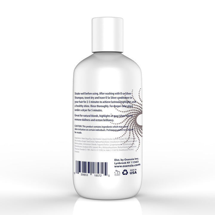 Silver Conditioner for Brassy Hair - Toning Purple Conditioner - Paraben Free Blonde Treatment for Highlights, Platinum, Bleached, and Gray Hair - Grape Seed Hydrates and Brightens Color by Osensia