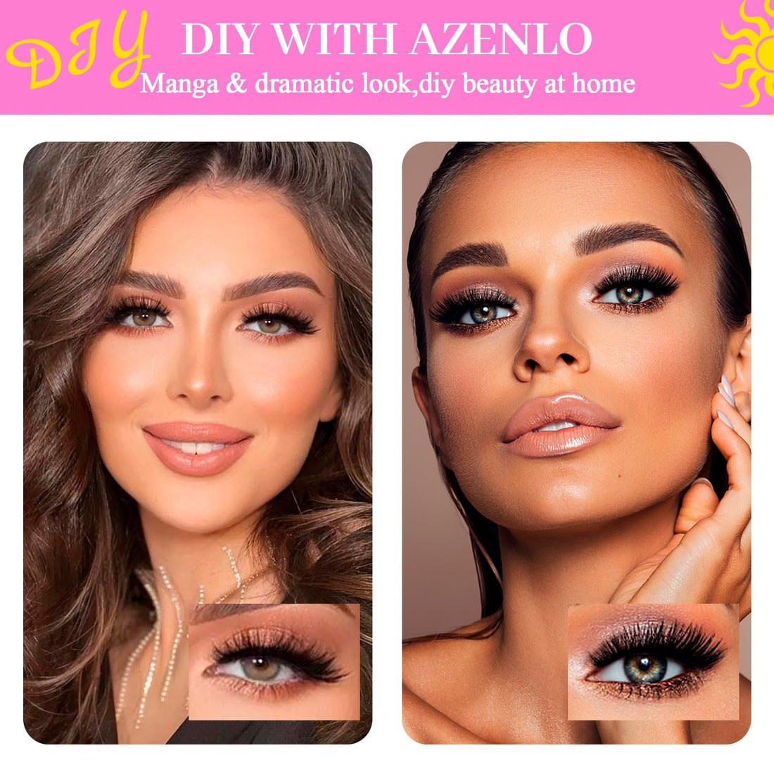 Azenlo Lash Extensions Cluster DIY Lashes 240pcs 40D 60D 10-16mm Eyelash Clusters Individual Lashes Lash Kit Think Band Lash Kit(40D+60D Kit)