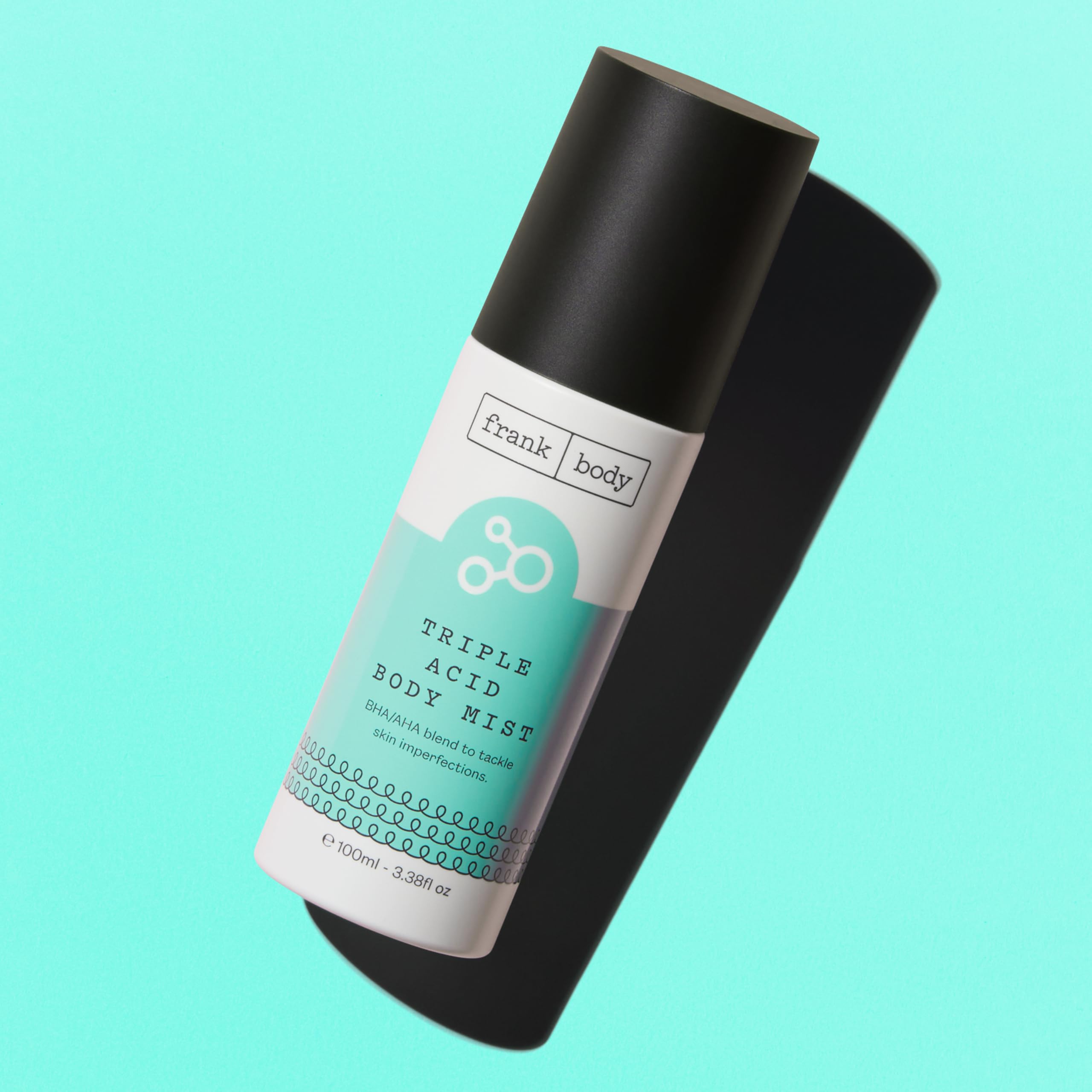 frank body Triple Acid Body Mist | Vegan, Cruelty Free AHA/BHA Treatment | Tackle KP & Body Breakouts with Glycolic Acid & Salicylic Acid | 3.38 fl oz / 100 mL
