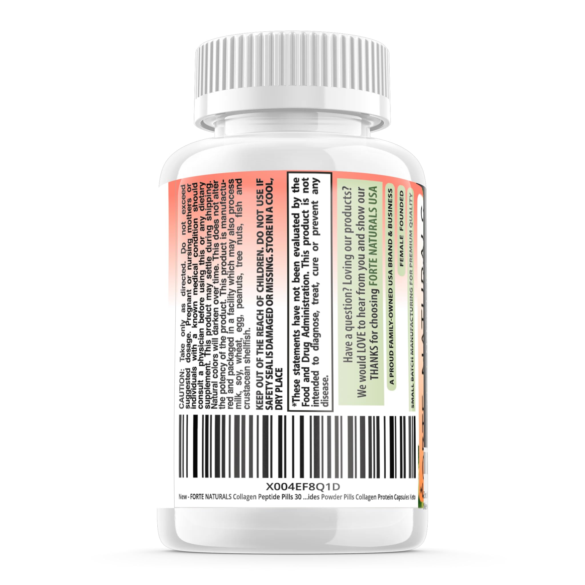 FORTE NATURALS Collagen Peptide Pills 100 Tablets Protein Supplements NO More Mixing Powder Shakes Easy to Swallow Collagen Peptides Powder Pills Protein Capsules Keto