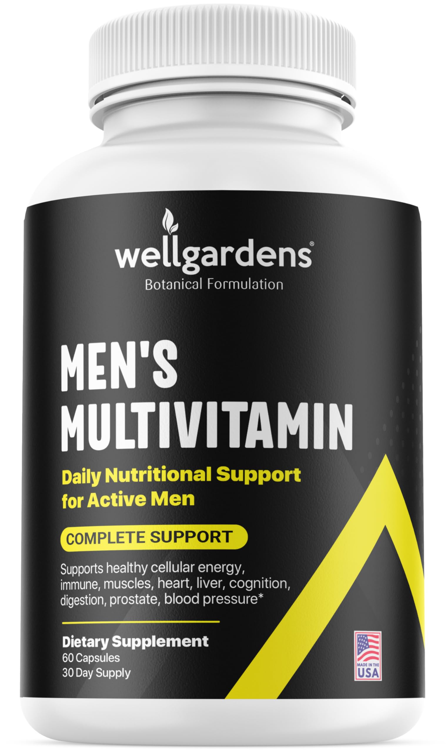 100% Pure Multivitamin for Men - Daily Mens Multivitamins, Multiminerals Supplement for Energy, Focus, Performance, Immune and Male Support - Vitamin A, C, D, E, B12, Calcium, Magnesium, Zinc and More