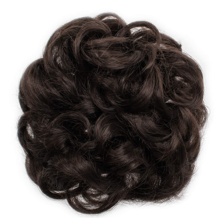 6#-Chestnut Brown : OneDor® Ladies Synthetic Wavy Curly or Messy Dish Hair Bun Extension Hairpiece Scrunchie Chignon Tray Ponytail (6#-Chestnut Brown)