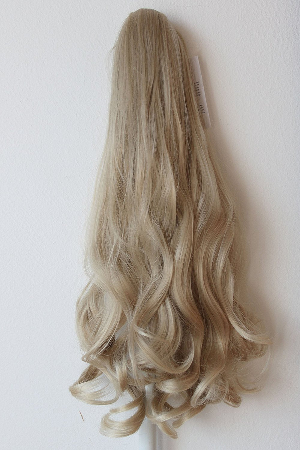 bleach blonde #25T613 H89 : PRETTYSHOP 24 Hair Piece Pony Tail Extension Very Long & Voluminous Curly Or Wavy Heat-Resisting H89