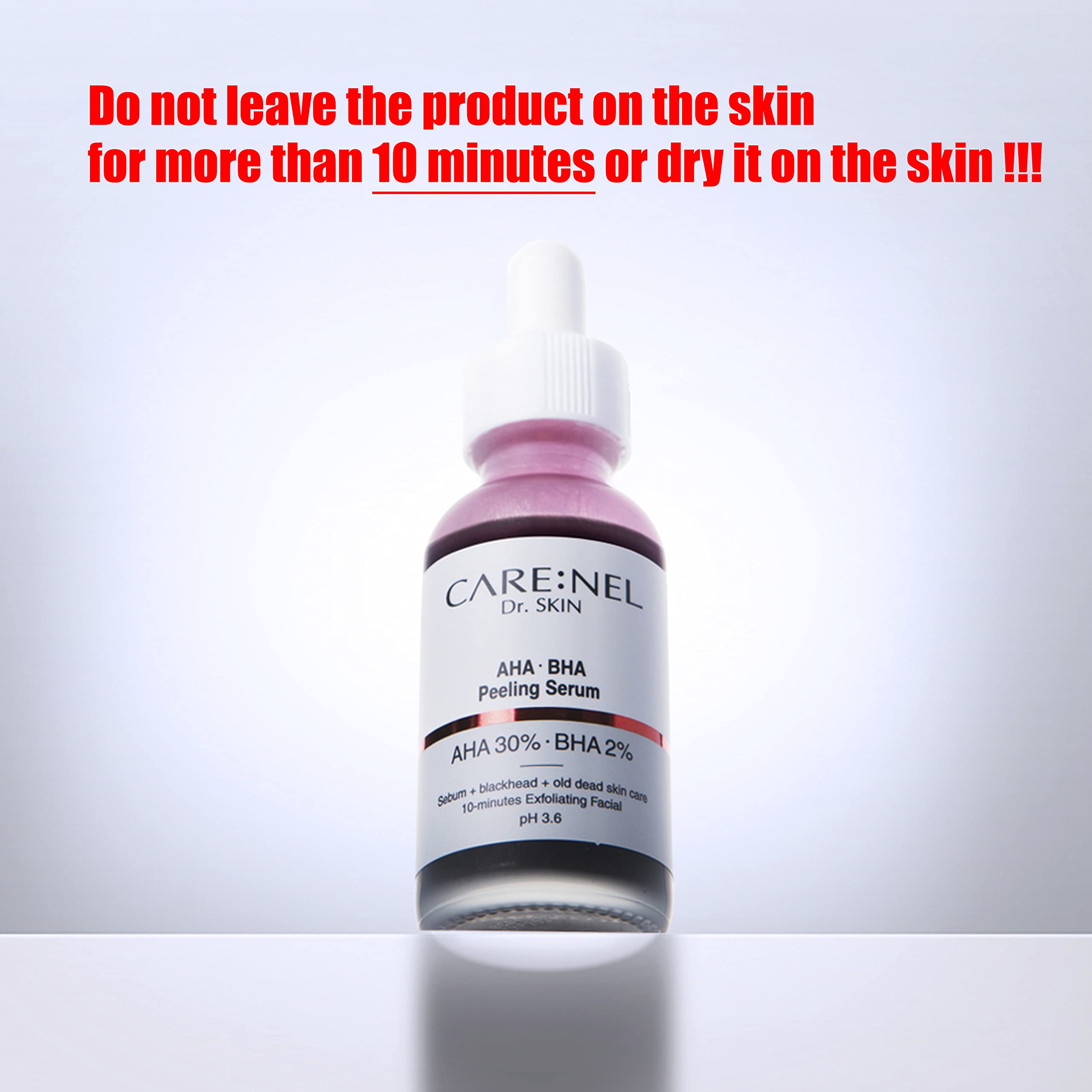 Peeling Solution AHA BHA Serum - Face Korean Skin Care Exfoliating & Hyaluronic Acid Vitamin - Night Treatment Anti Aging Hydrating Anti Wrinkle ph 3.6 (30ml, 1fl.oz.)