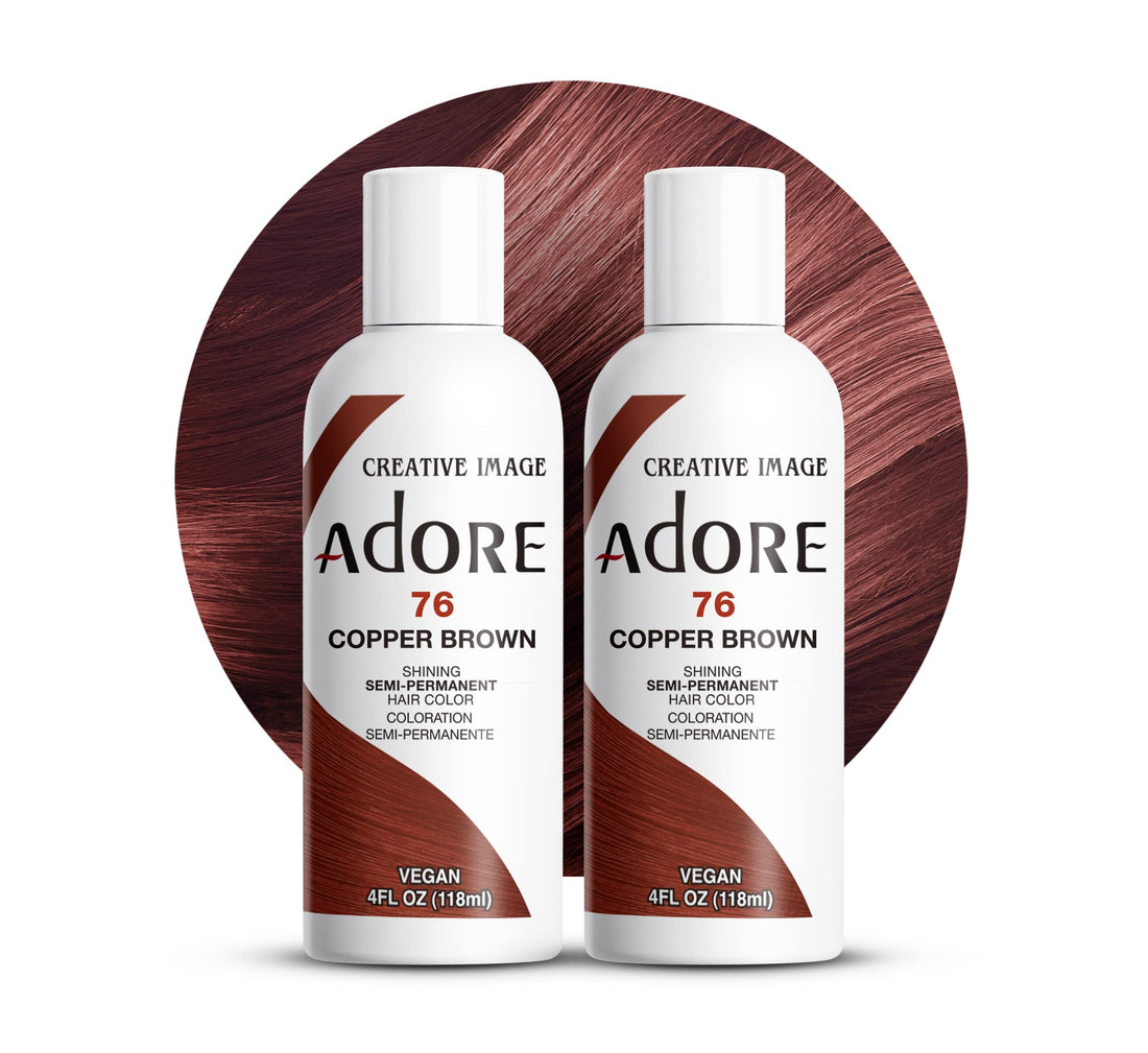 Adore SemiPermanent Haircolor 076 Copper Brown 4 Ounce (118ml) (2 Pack)