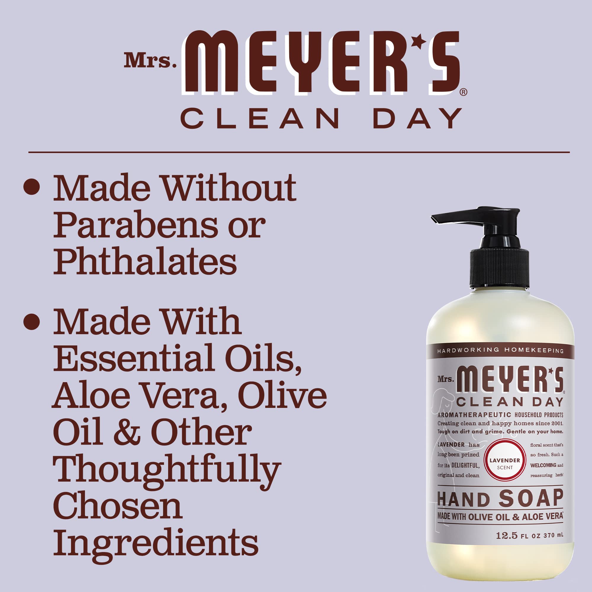 Mrs. Meyer’s Liquid Hand Soap, Lavender, 12.5 fl oz (3 ct)