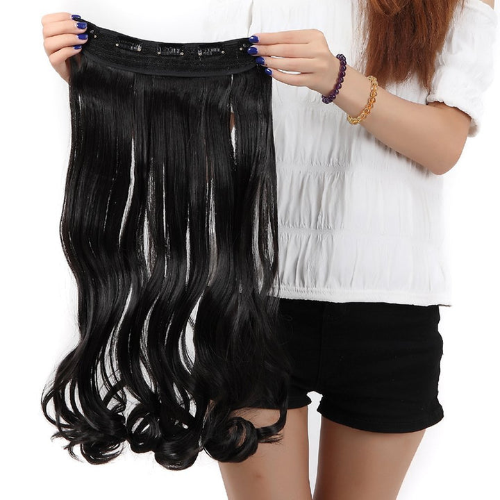 S-noilite 24/26 Straight Curly 3/4 Full Head One Piece 5clips Clip in Hair Extensions Long Poplar Style for Xmas Gifts 22colors (24 - Curly, natural black)