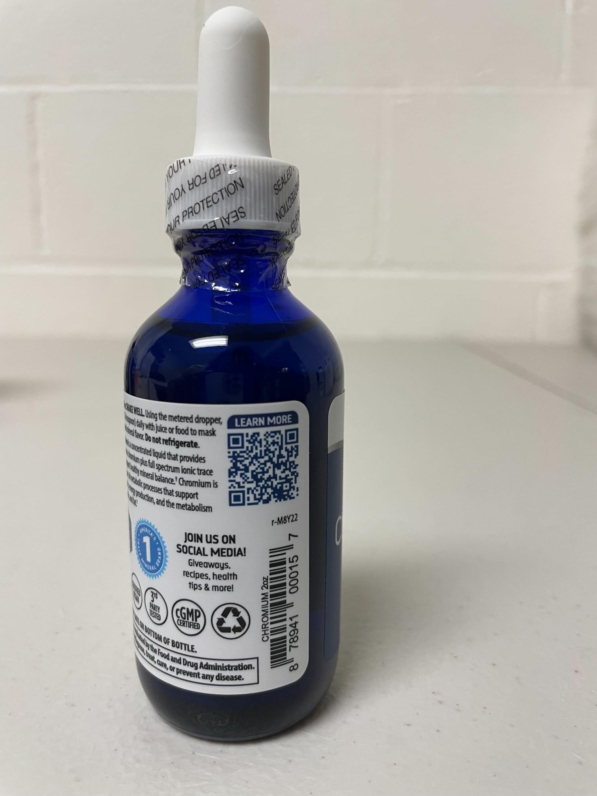 Trace Minerals Ionic Chromium 550 mcg - Dietary Supplement to Support Energy & Muscle Growth - Liquid Drop Supplement with Magnesium, Chromium, Chloride & More - 2 fl oz (About 48 Servings)