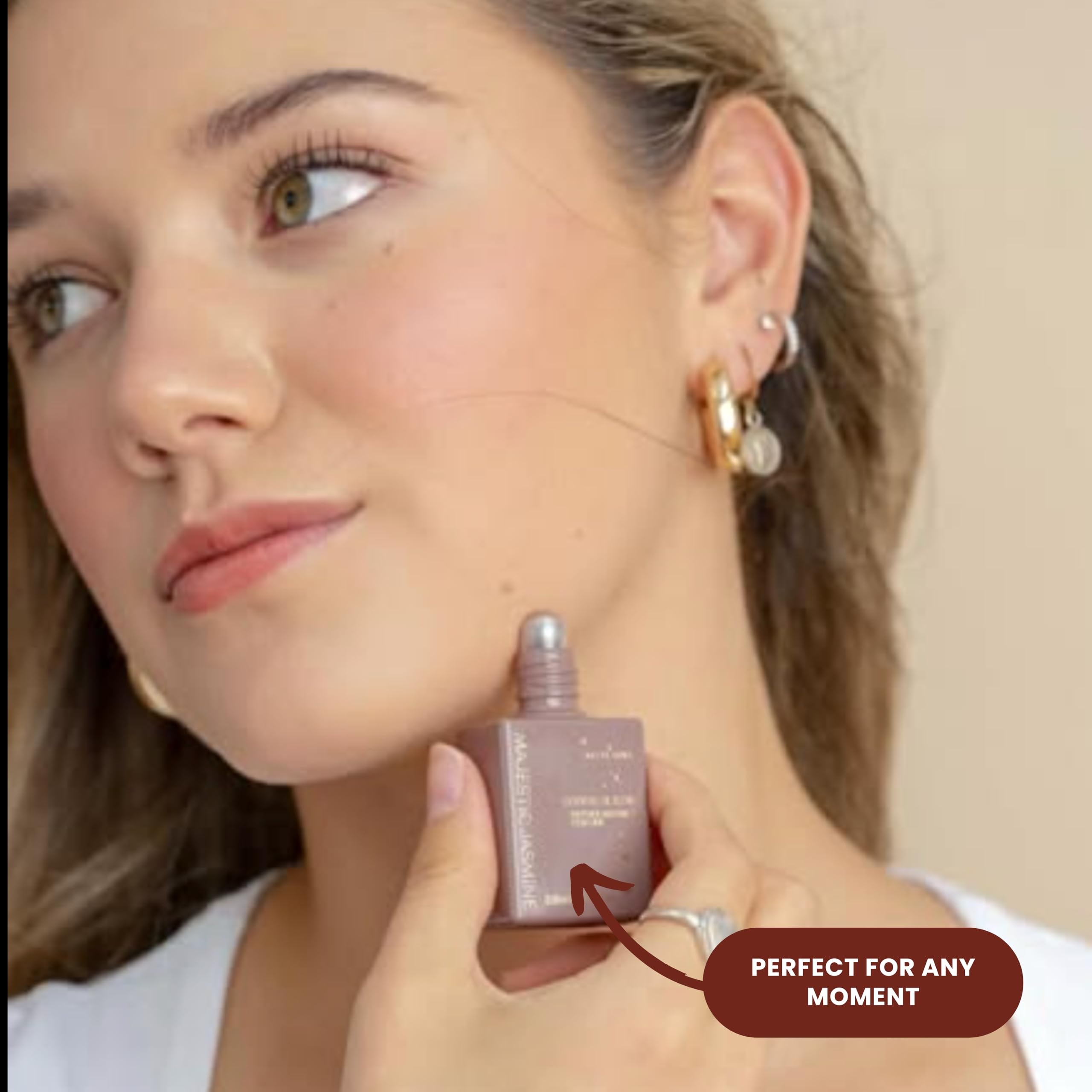 MADRE LUNA AYURVEDIC SKIN CARE, Majestic Jasmine Roll-On Natural Perfume for Women - Long-Lasting & Alcohol-Free Fragrance with Destilated Oils, Natural Scent, 10 ml | Floral & Elegant