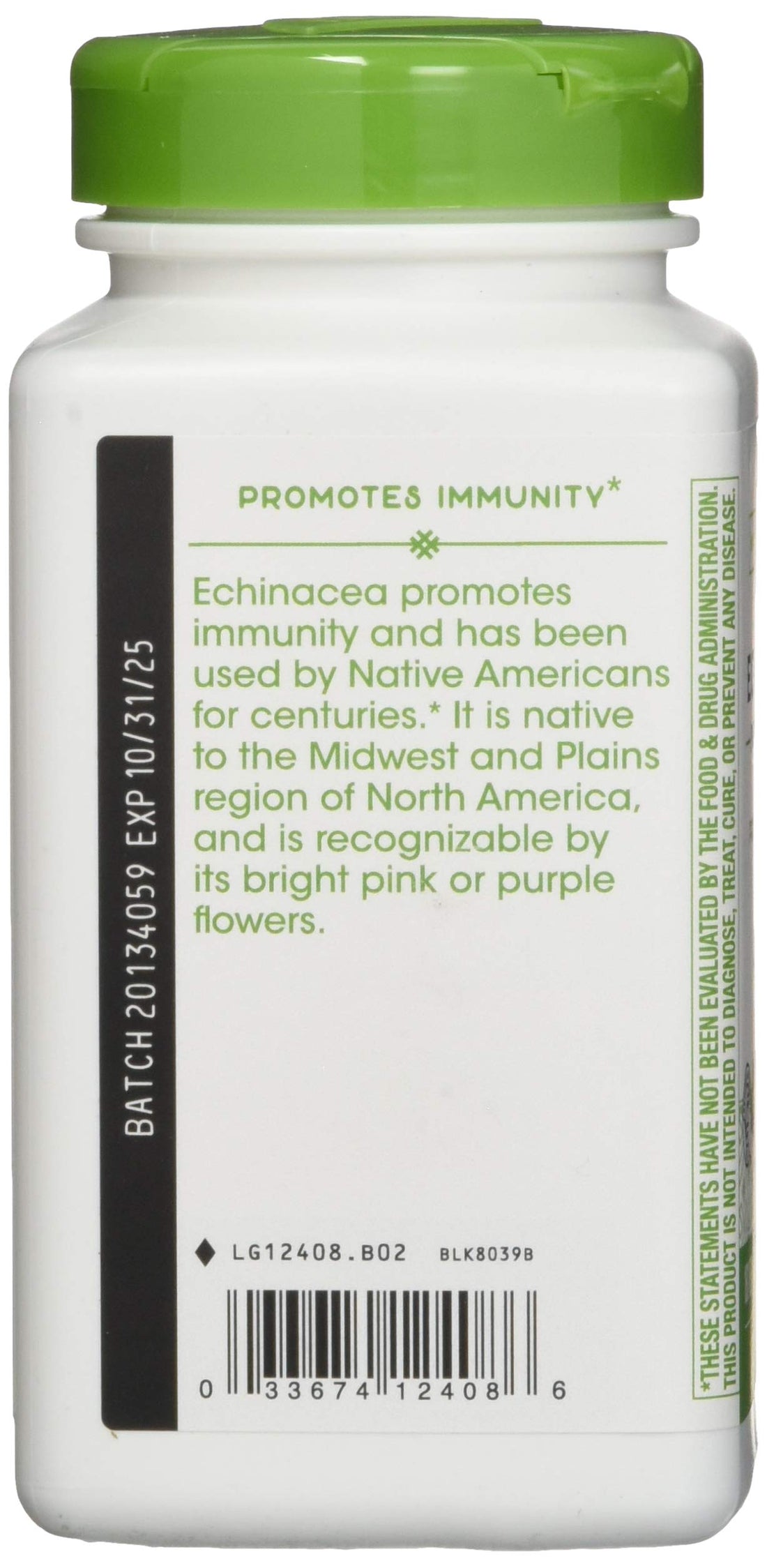 Nature's Way Nature's Way Echinacea Purpurea Herb, 1,200 Mg Per Serving, 180 Vcaps, 180 Count (Pack of 12)