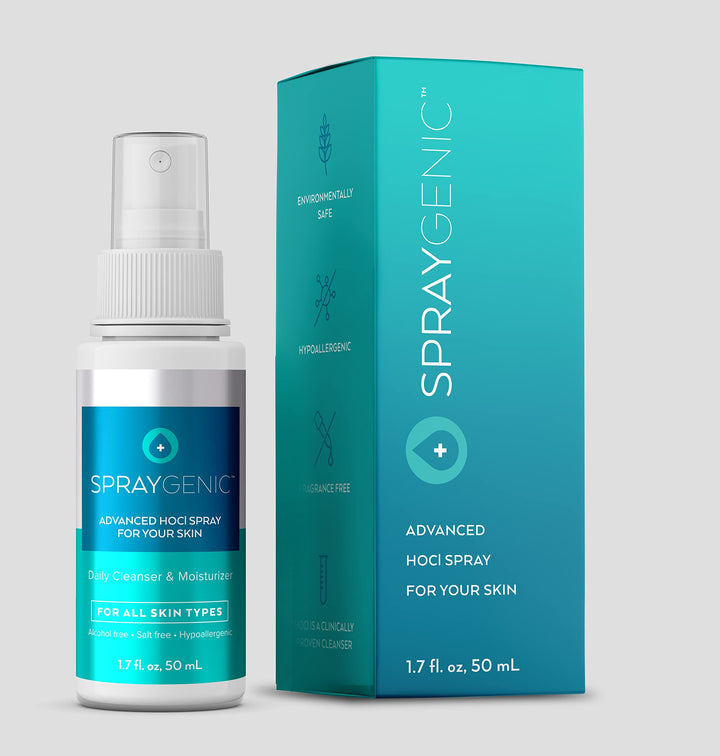SPRAYGENIC Advanced HOCl Spray For Your Skin, Daily Cleanser & Moisturizer, For All Skin Types, 50ml (1.7 fl oz)