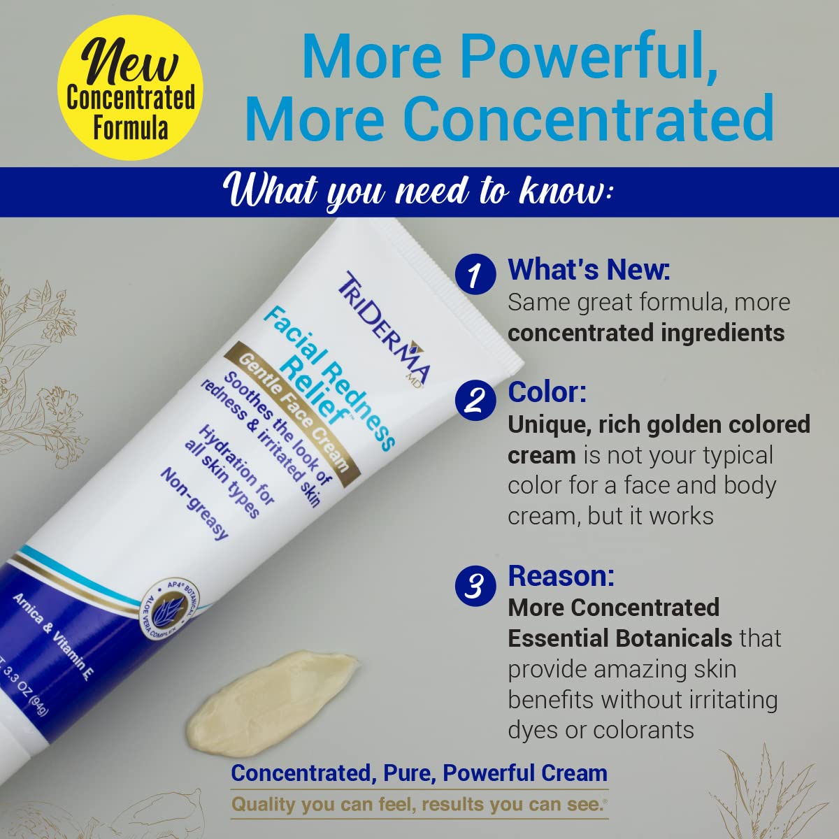 TriDerma Facial Redness Relief Gentle Face Cream (3.3 Ounces)