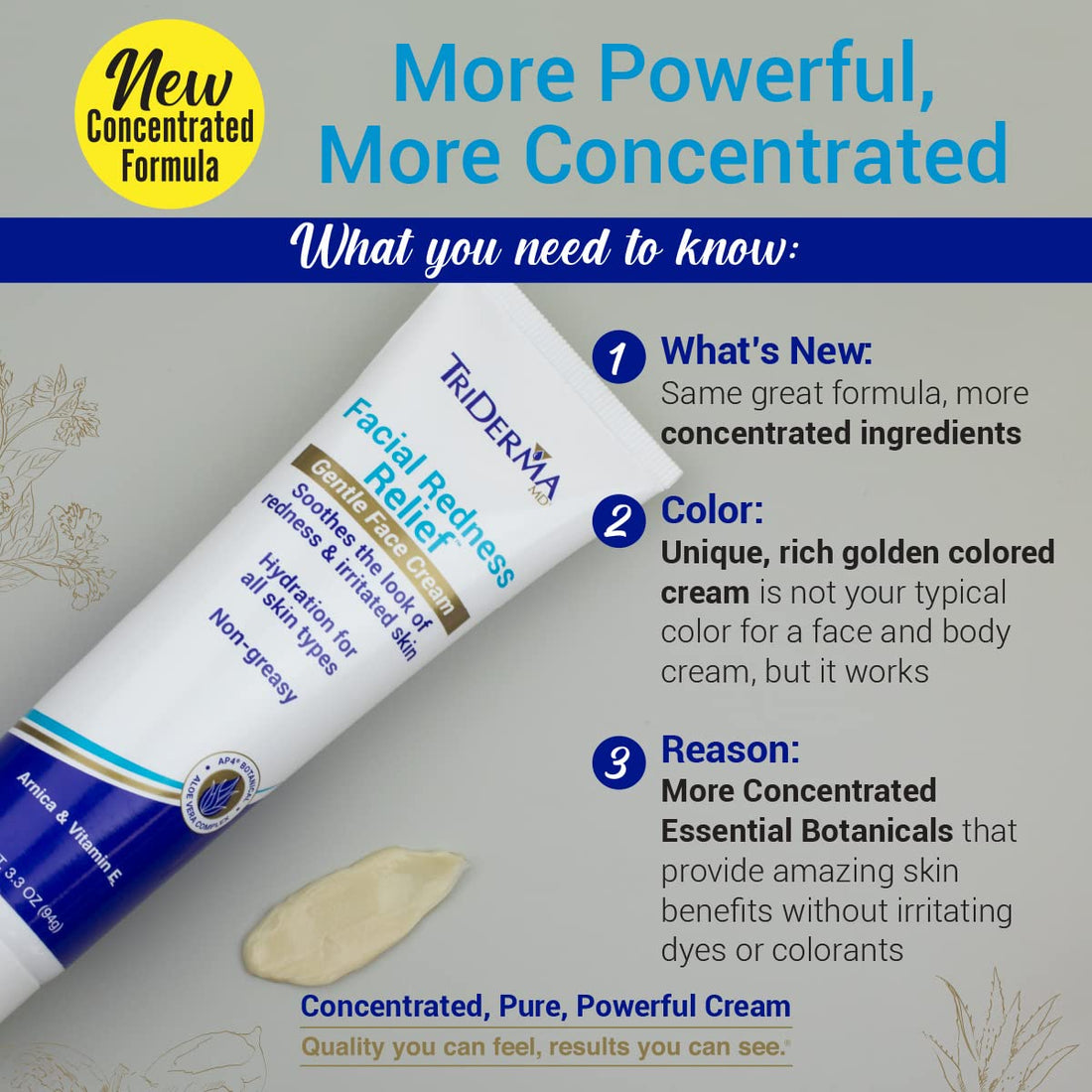 TriDerma Facial Redness Relief Gentle Face Cream (3.3 Ounces)