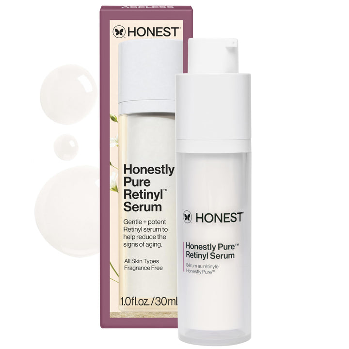 Honest Beauty Honestly Pure Nightly Retinyl Serum | Moisturizes, Exfoliates, + Reduces Fine Lines | Gentle for Sensitive Skin, Fragrance Free, Vegan | 1 fl oz