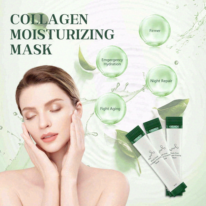 EELHOE 40 PCS Wash-Free Collagen Firming Mask, Collagen Sleeping Mask Overnight, Hydrating Collagen Mask for Women, 0.14 Fl Oz Individual Packaging