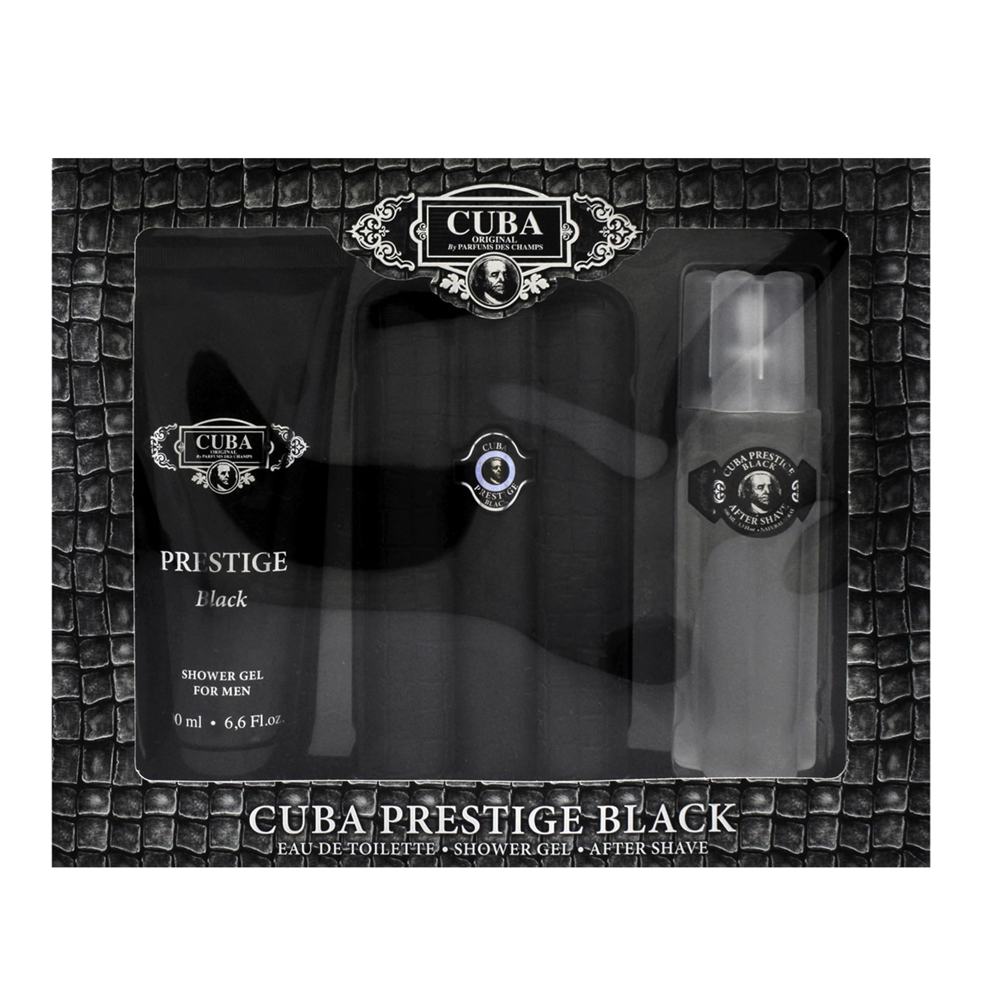 Cuba Prestige Black Parfums Des Champs for Men, 3 Count