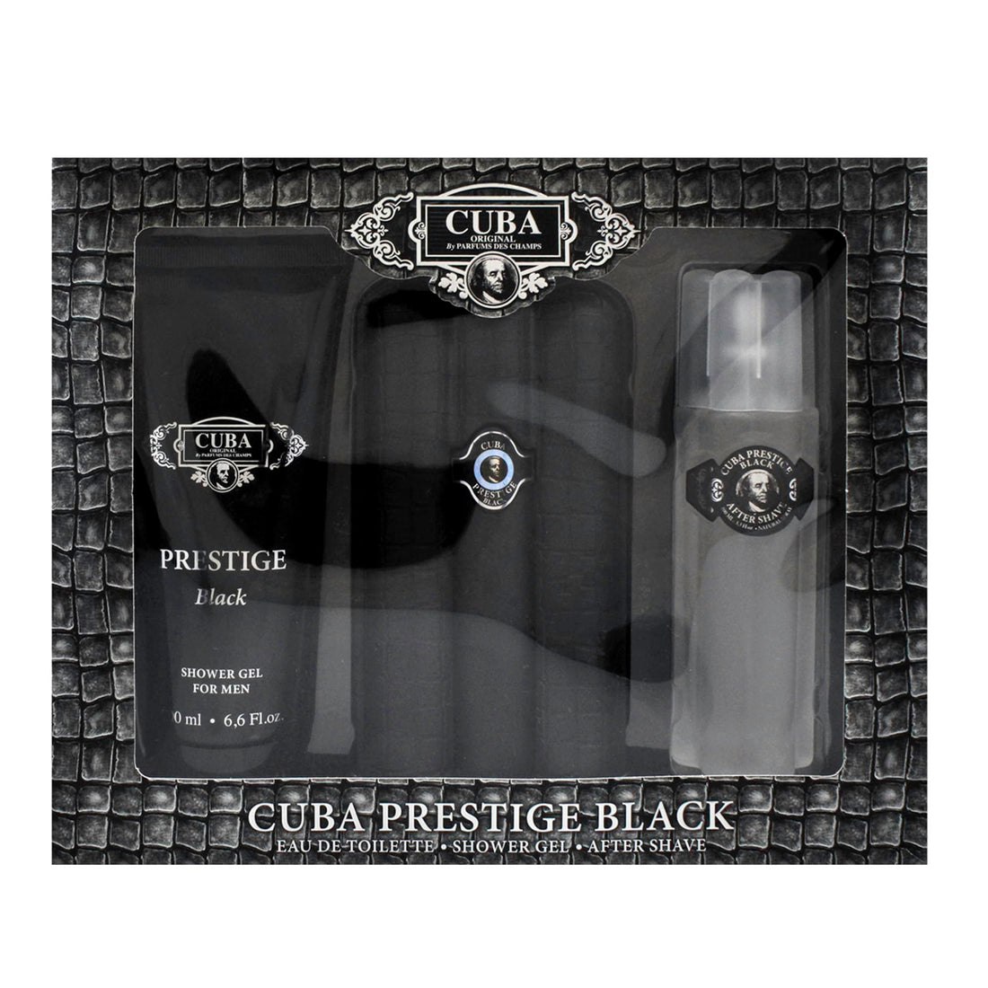 Cuba Prestige Black Parfums Des Champs for Men, 3 Count