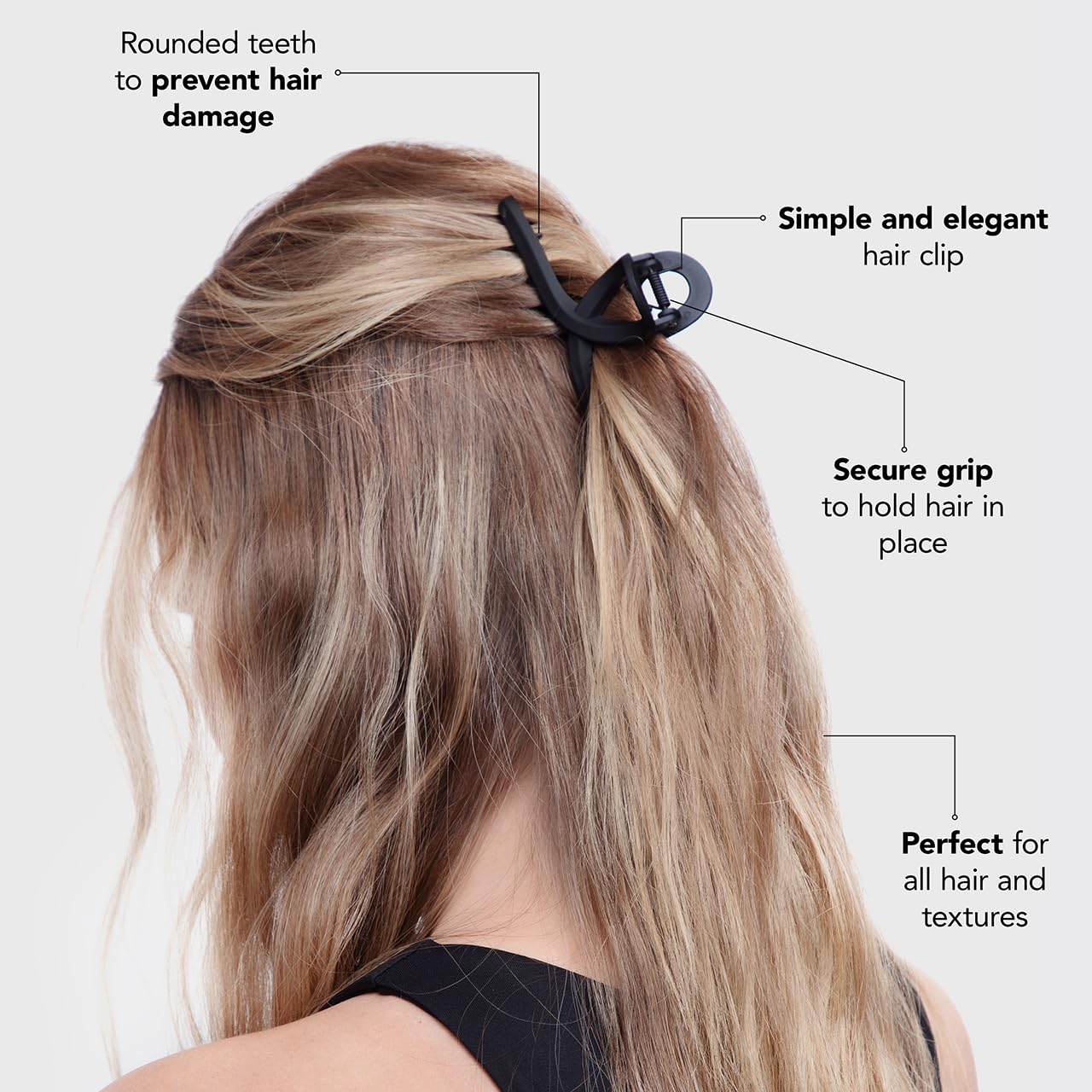 Kitsch Recycled Plastic Classic Claw Clips for Hair, Large Hair Clips for Women, Loop Hair Claw Clips for Thick Hair Thin Hair, Claw Hair Clips, Hair Accessories for Women - 2pc Set