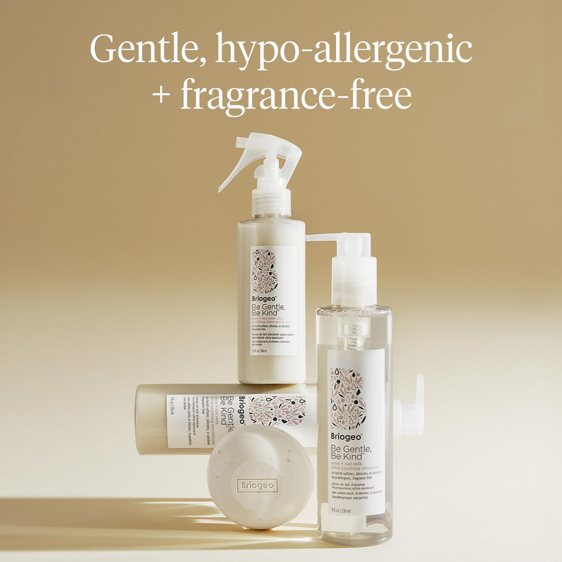 Briogeo Be Gentle, Be Kind Aloe + Oat Milk Ultra Soothing Shampoo, Hypoallergenic and Dermatologist-Approved Shampoo, Fragrance Free, Vegan, Cruelty-Free, 8 fl oz