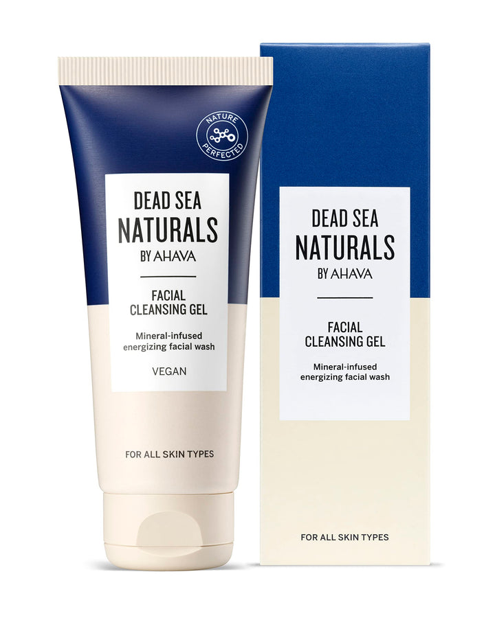 Dead Sea Naturals Facial Cleansing Gel - Refreshing rinse-off daily cleanser for face, washes away dirt & impurities, leaves skin radiant & supple, with powerful Dead Sea Minerals, 3.4 Fl.Oz