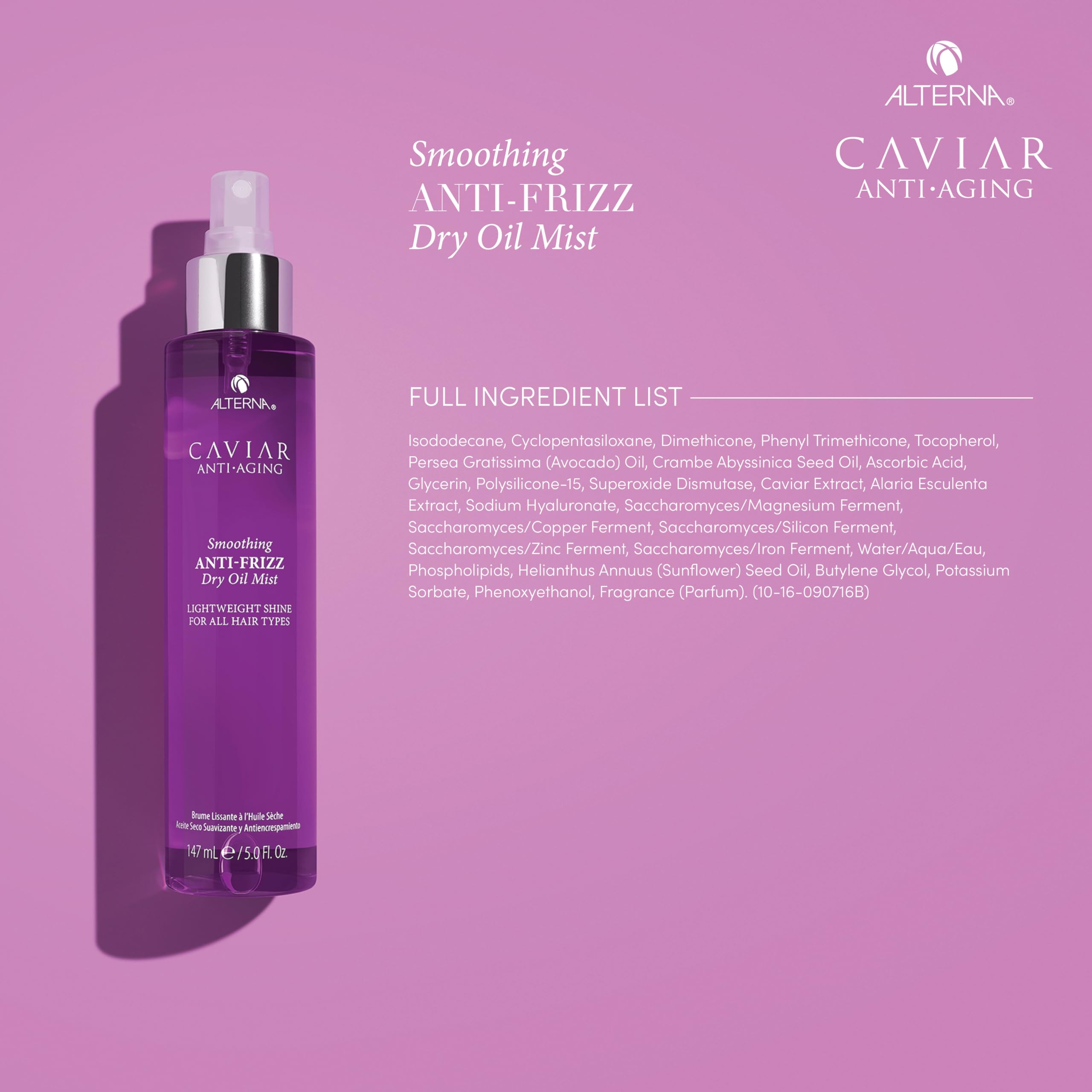 Alterna Caviar Anti-Aging Smoothing Anti-Frizz Dry Oil Mist, 5 Fl Oz (Pack of 1)