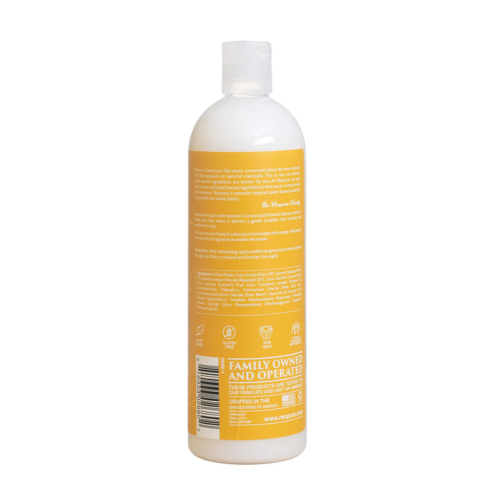 Renpure Plant-Based Beauty Coconut & Vitamin E Hydrate + Replenish Conditioner, 16 Fluid Ounce
