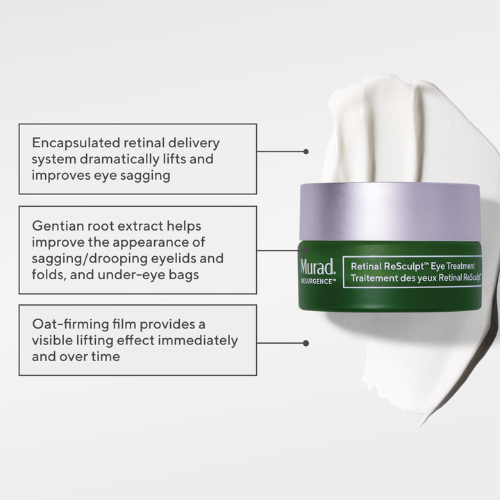 Murad Retinal ReSculpt Eye Lift Treatment - Anti-Aging Eye Cream Lifts and Improves Sagging - Encapsulated Vitamin A Eye Care Firms Droopy Eyelids, Reduces Lines and Wrinkles - 0.5 FL OZ