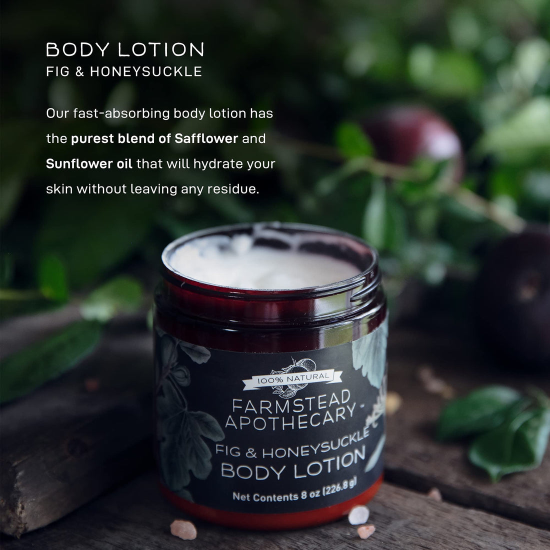 Farmstead Apothecary Body Lotion, Fig Honey 8 oz