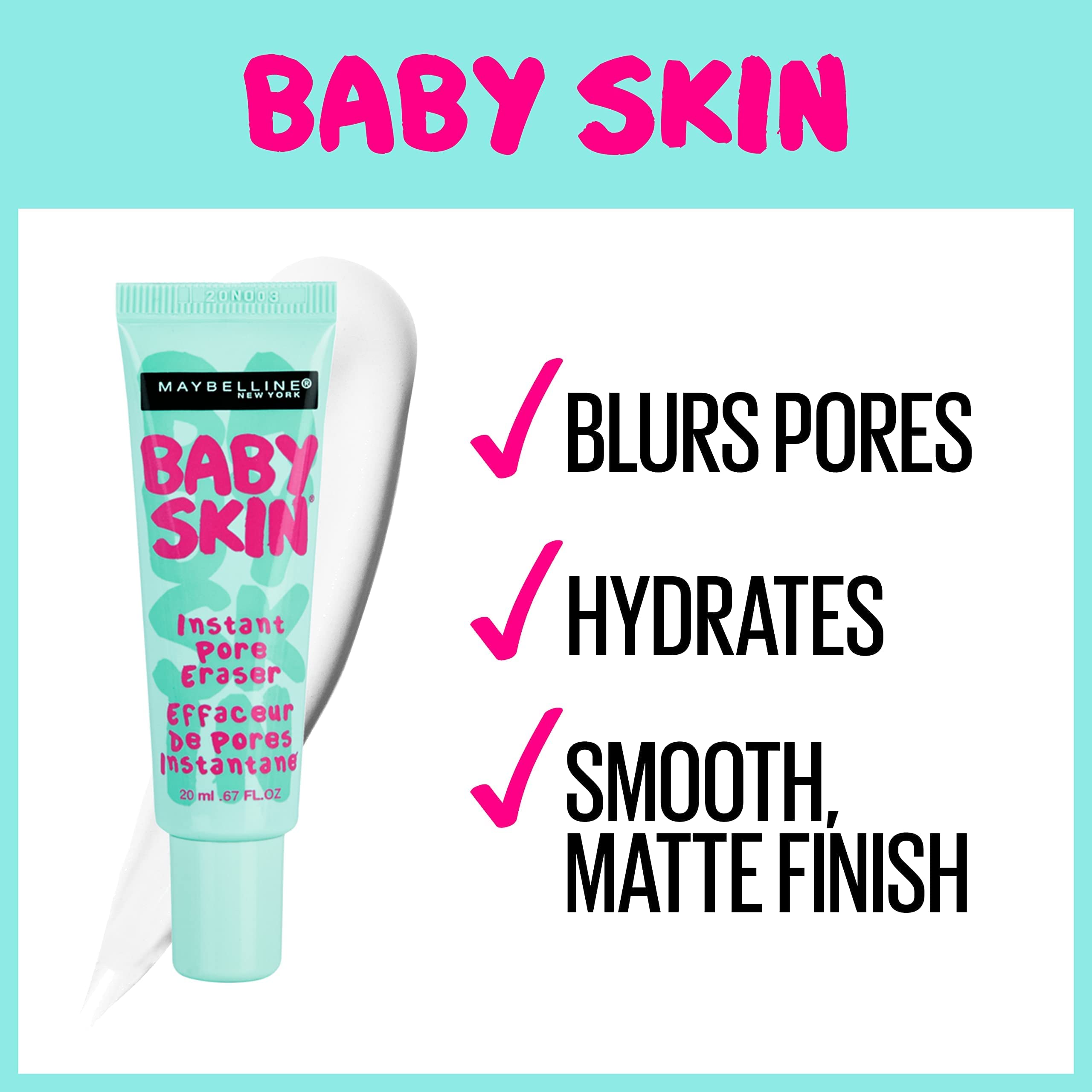 Maybelline Baby Skin Instant Pore Eraser Primer Makeup, Clear, 2 Count