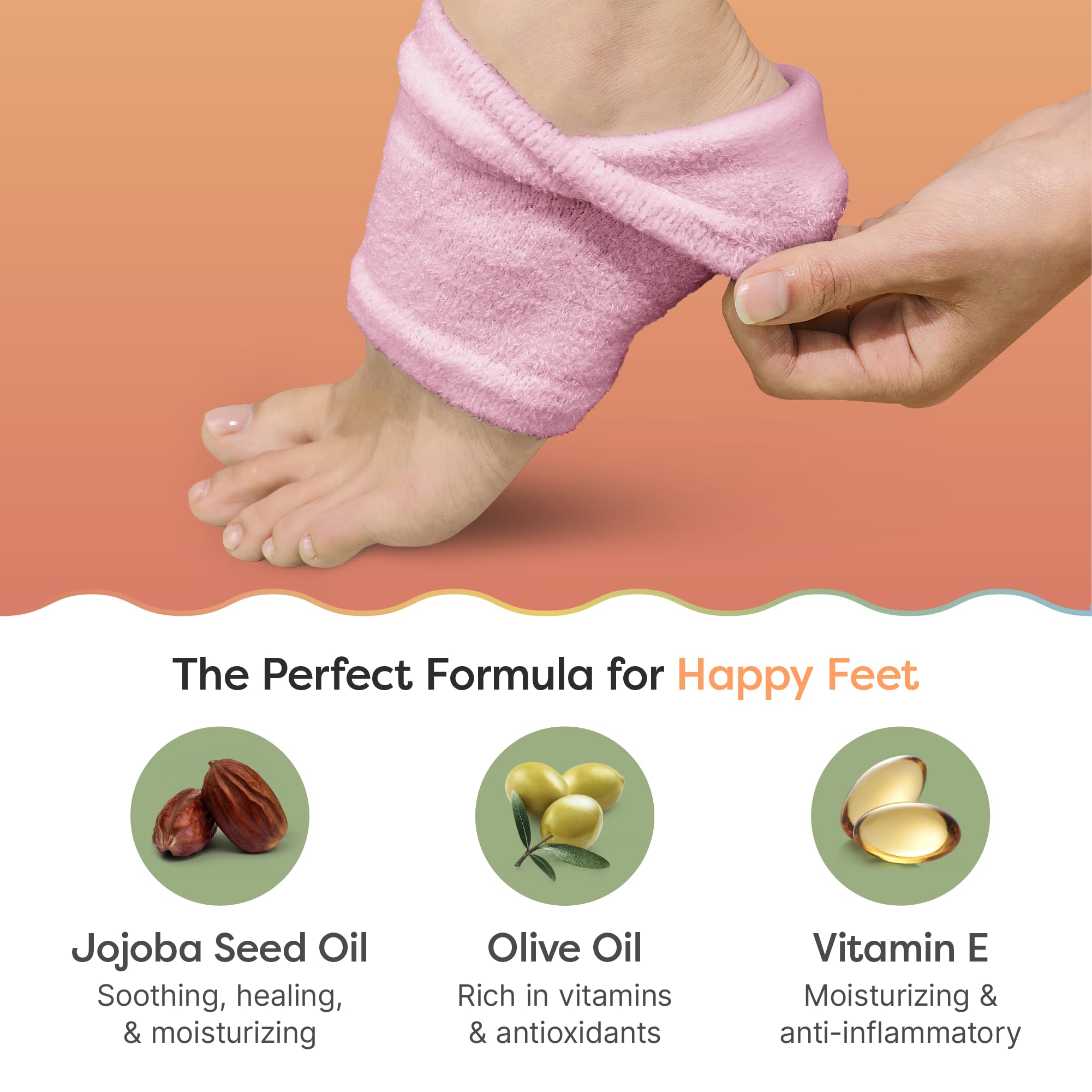 ZenToes Moisturizing Socks for Cracked Heel Treatment - Vitamin E, Olive Oil and Jojoba Oil Infused Heel Socks to Soften and Hydrate (Fuzzy Pink, Regular)