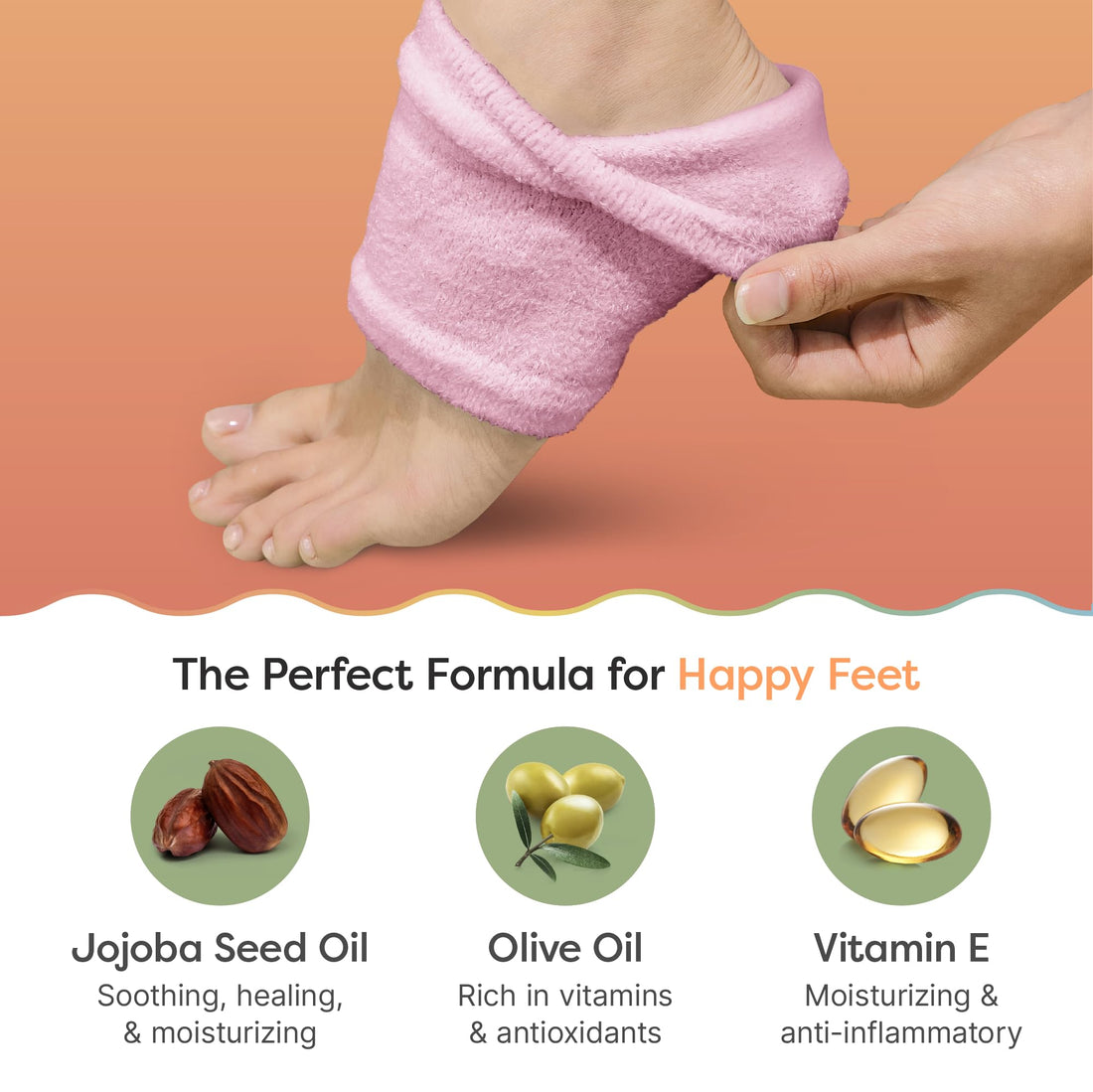 ZenToes Moisturizing Socks for Cracked Heel Treatment - Vitamin E, Olive Oil and Jojoba Oil Infused Heel Socks to Soften and Hydrate (Fuzzy Pink, Regular)