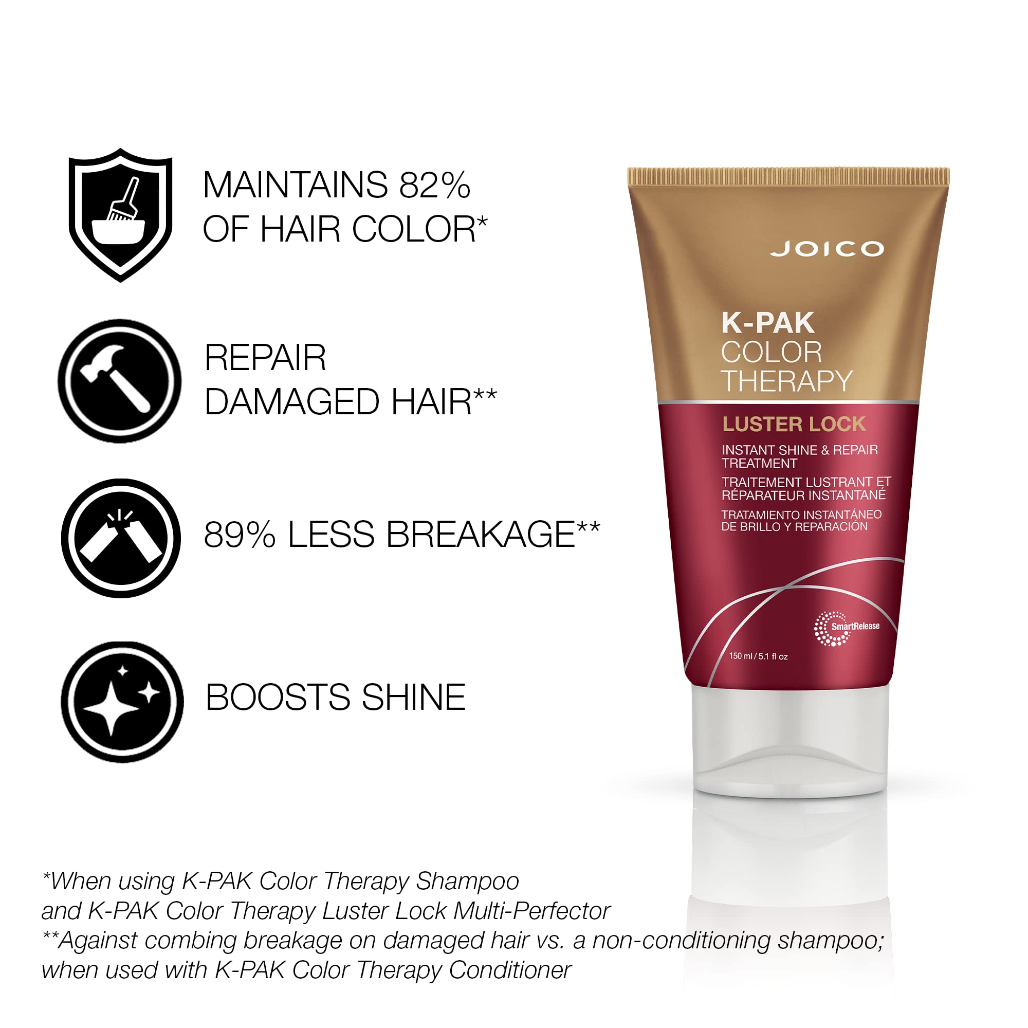 Joico K-PAK Color Therapy Luster Lock Instant Shine & Repair Treatment, 2 Count