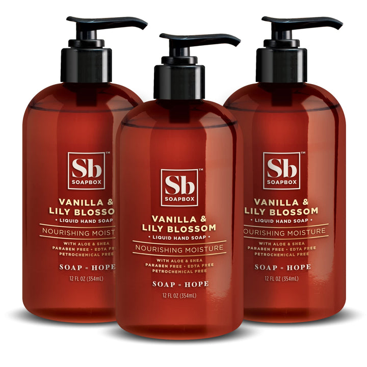 SoapBox Soaps Hand Soap, Vanilla & Lily Blossom, 3 Count