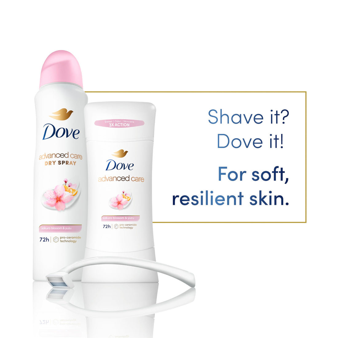 Dove Advanced Care Antiperspirant Deodorant for Women Sakura Blossom & Yuzu 3 pack 72 hour sweat and odor protection 2.6 oz