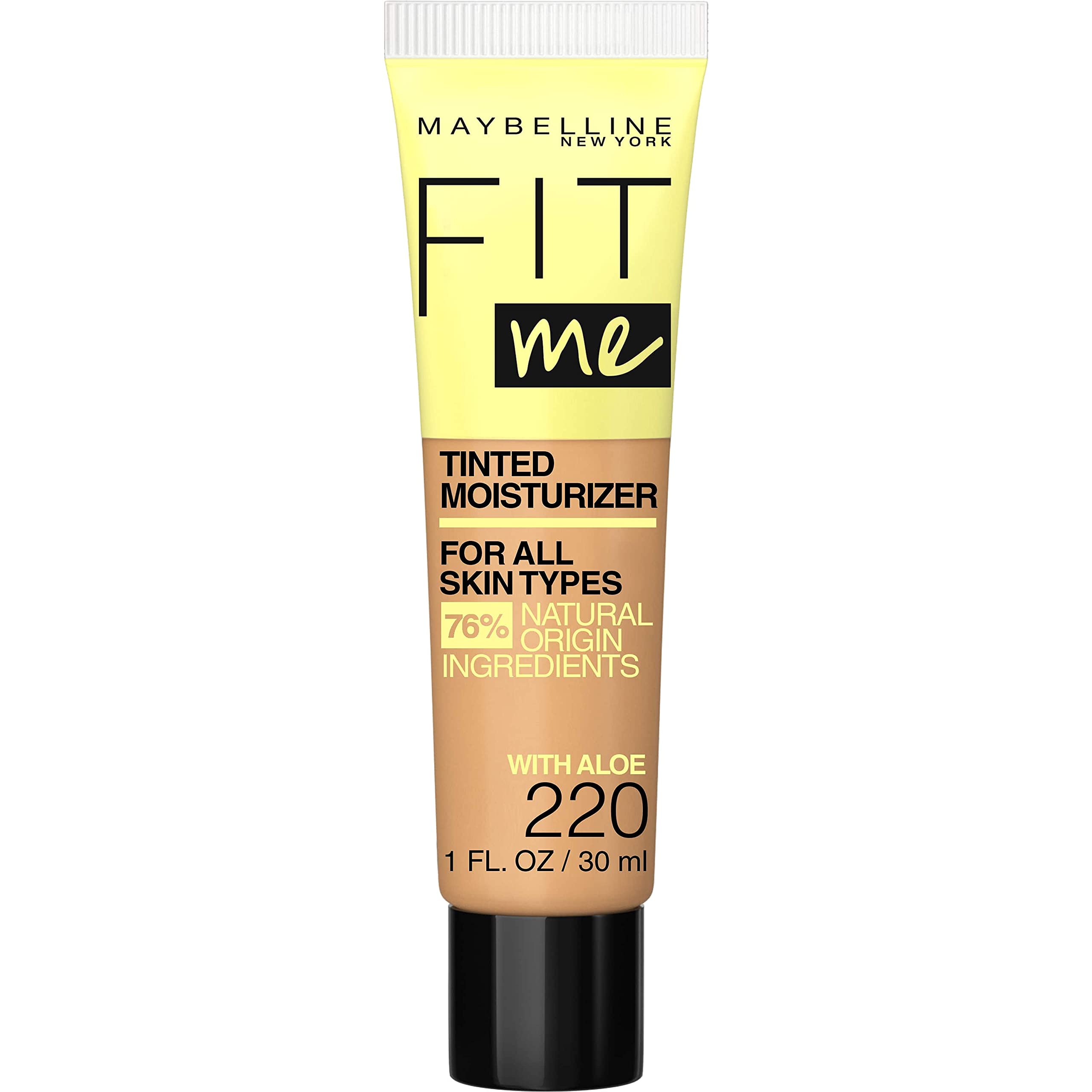 Maybelline Fit Me Tinted Moisturizer, Natural Coverage, Face Makeup, 220, 1 Count