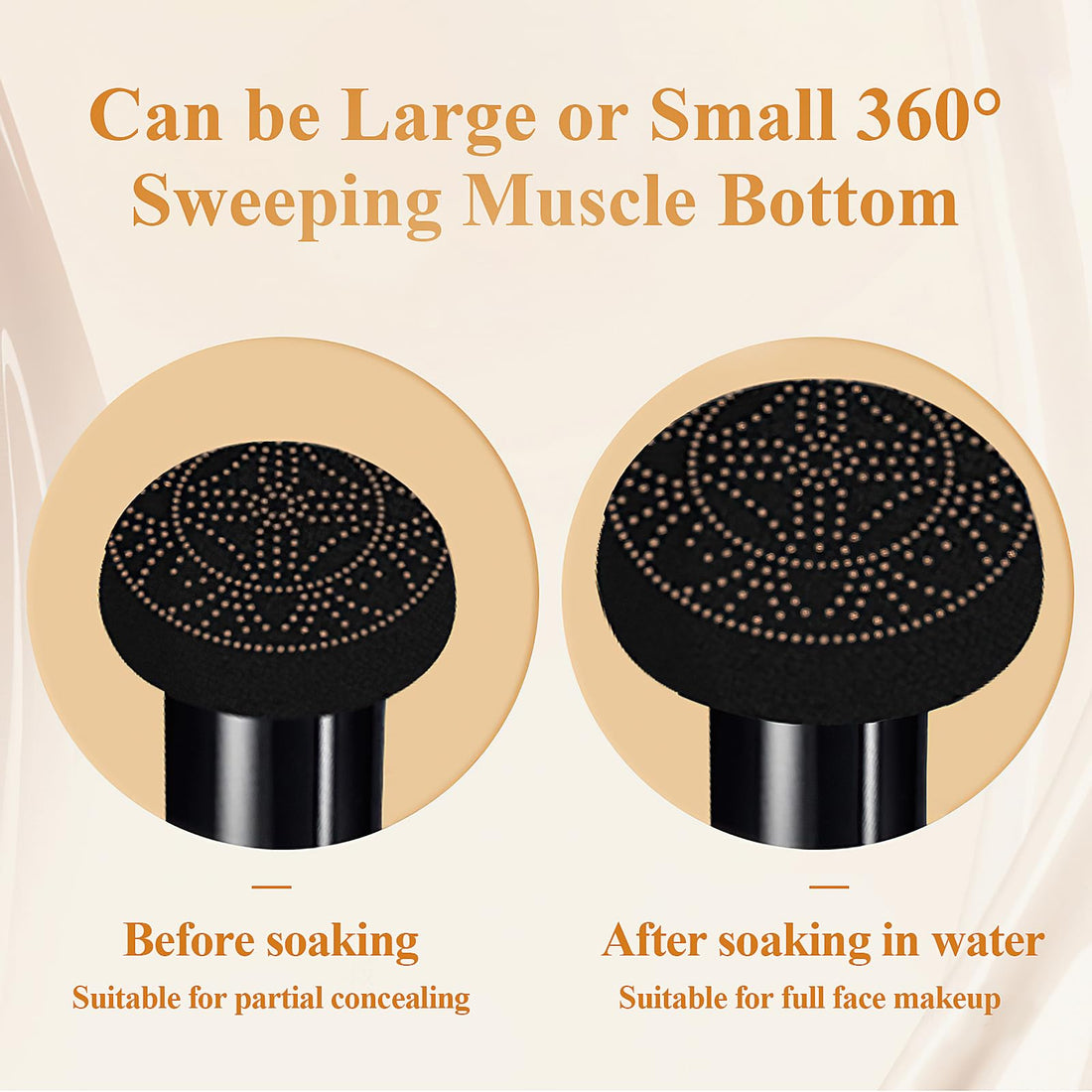 Air Cushion CC Cream Mushroom Head - Waterproof & Moisturizing BB Cream Foundation Create Natural & Long-Lasting Face Makeup for All Skin Types (Buff Beige)